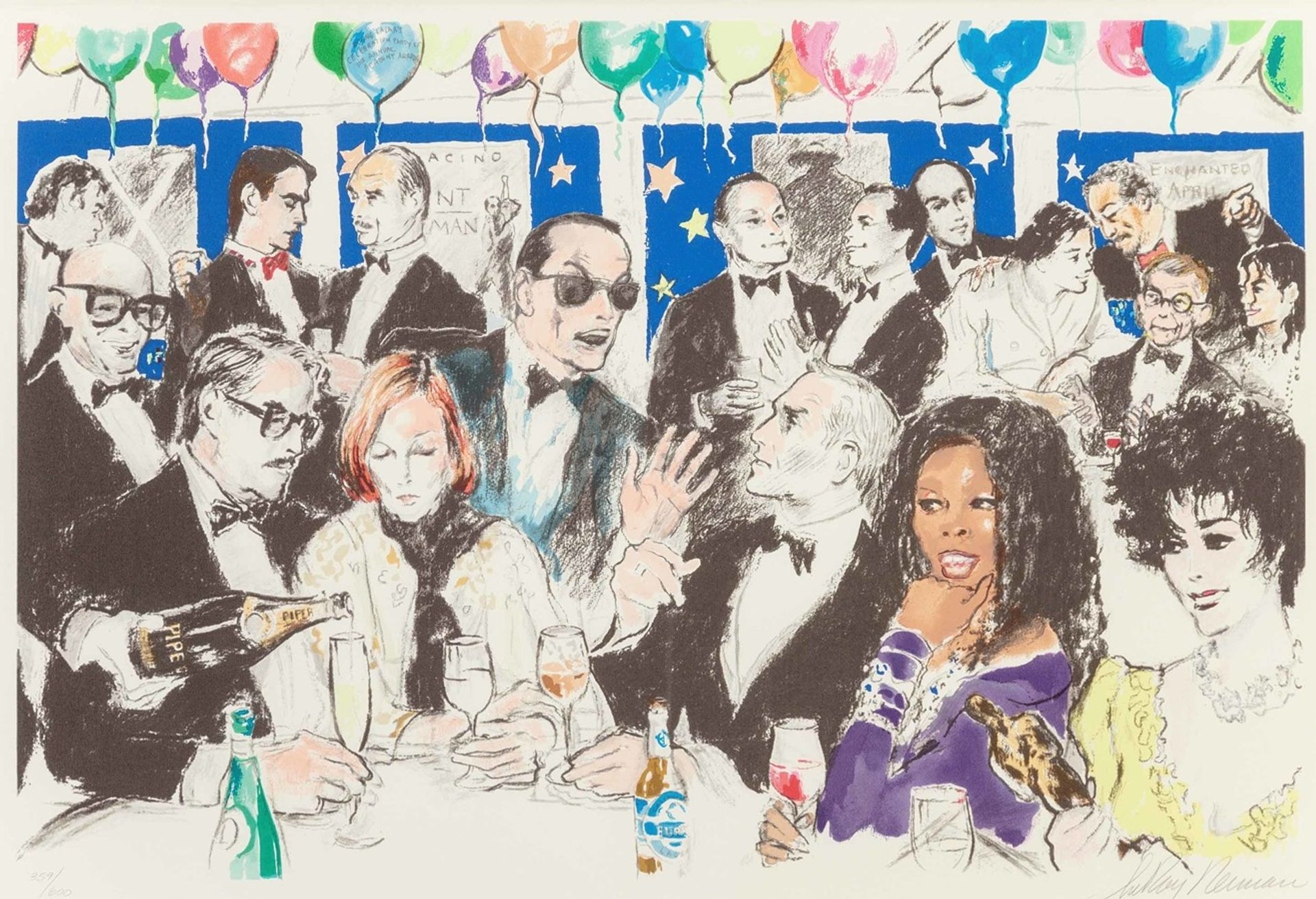 Celebrity Night at Spago by LeRoy Neiman