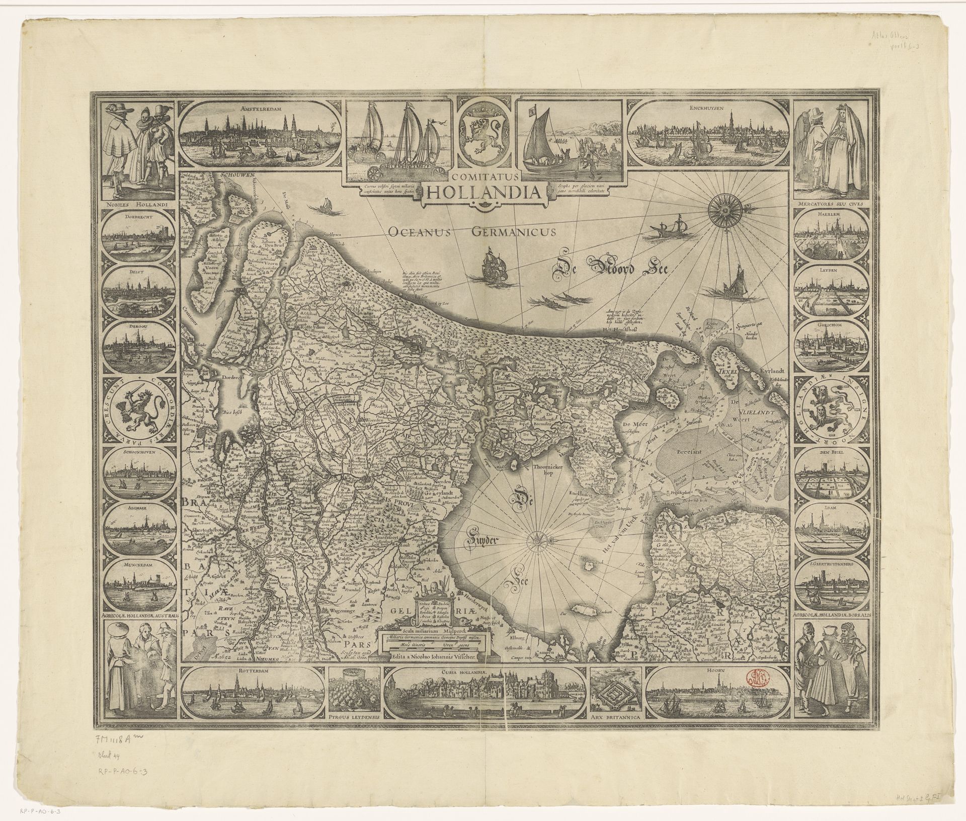 Kaart van het graafschap Holland, 1630 by Abraham Goos