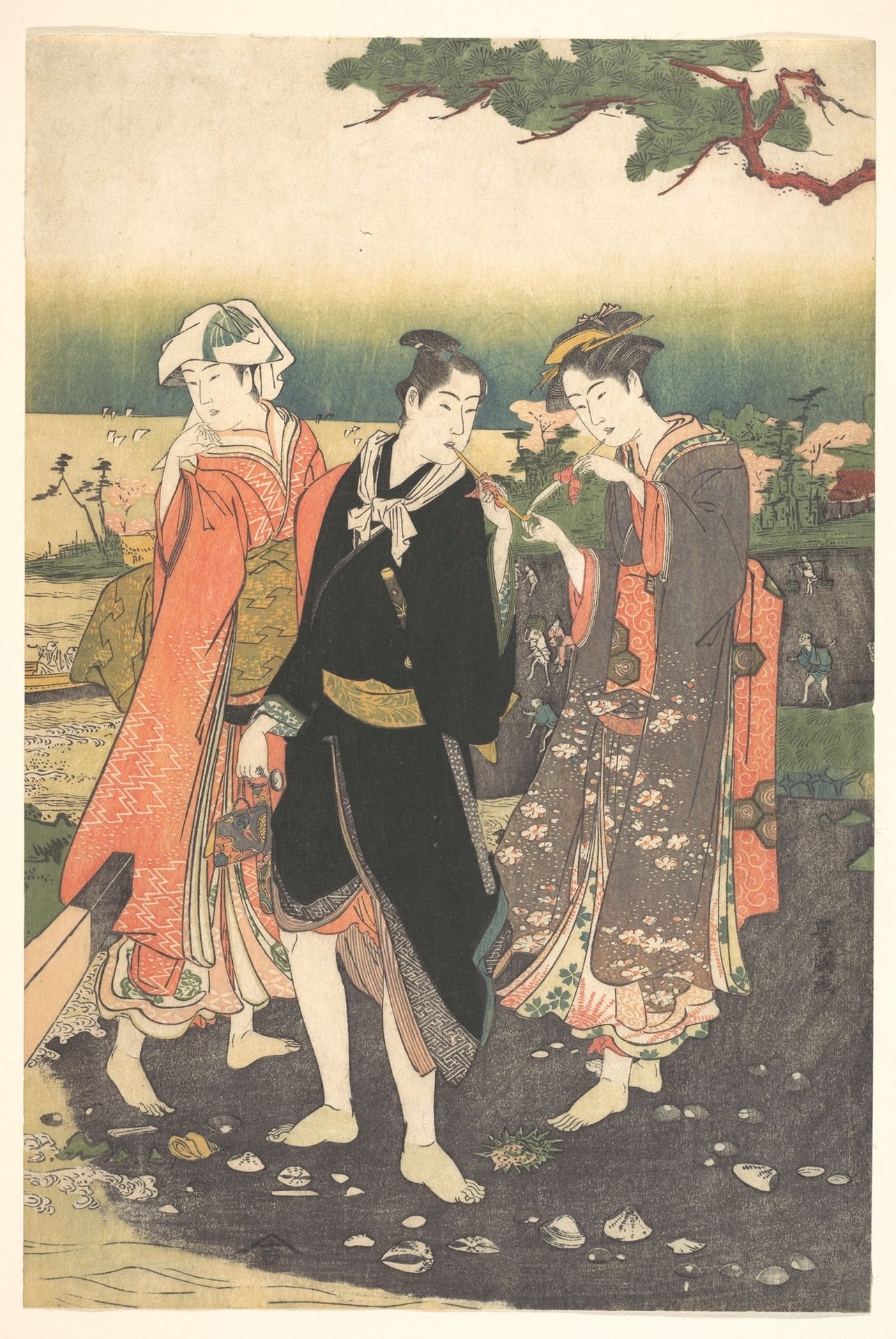 On Shinagawa Beach at Ebb-Tide by Utagawa Toyokuni I