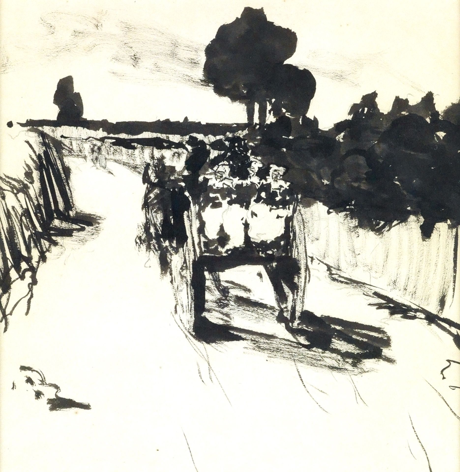 Carro en el camino by Robert Henri