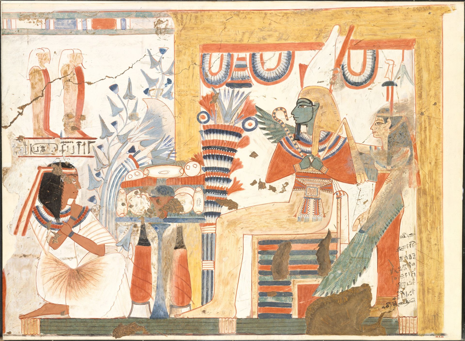 Userhat Kneeling Before Osiris and the Goddess of the West, Tomb of Userhat by Ancient Egypt