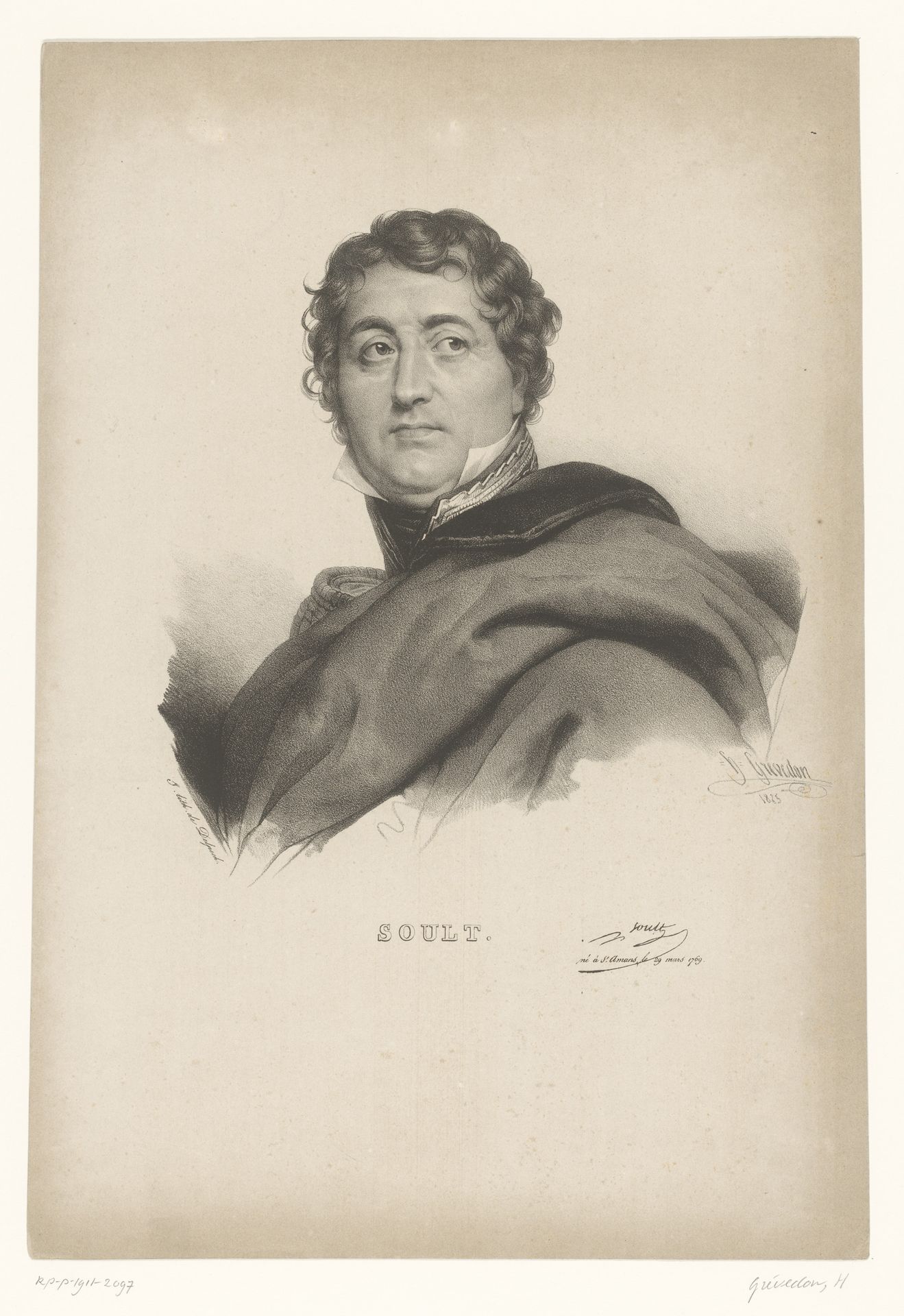 Portret van Nicolas Jean-de-Dieu Soult by Henri Grevedon