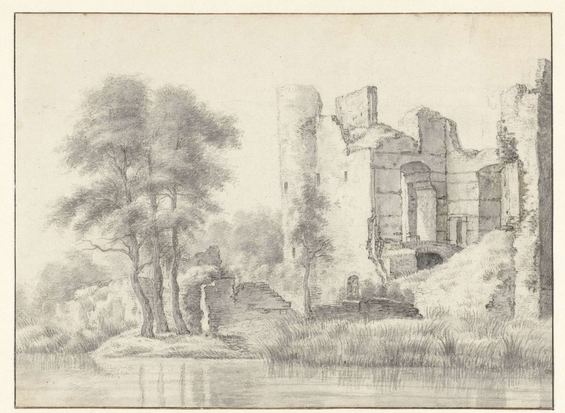 View of the Ruins of Kasteel te Heenvliet by Roelant Roghman