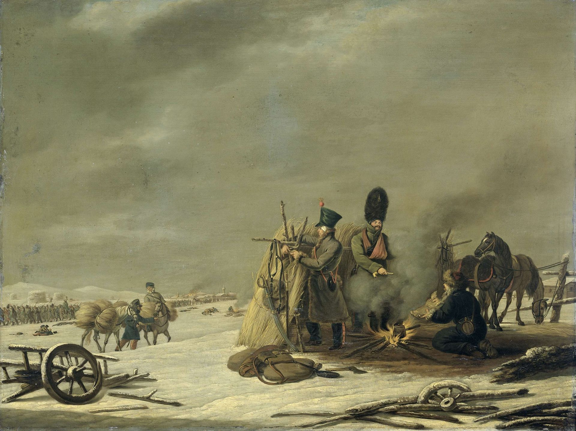 Bivouac at Molodechno, 3-4 December 1812: an episode from Napoleon's Retreat from Russia by Johannes (I) Hari