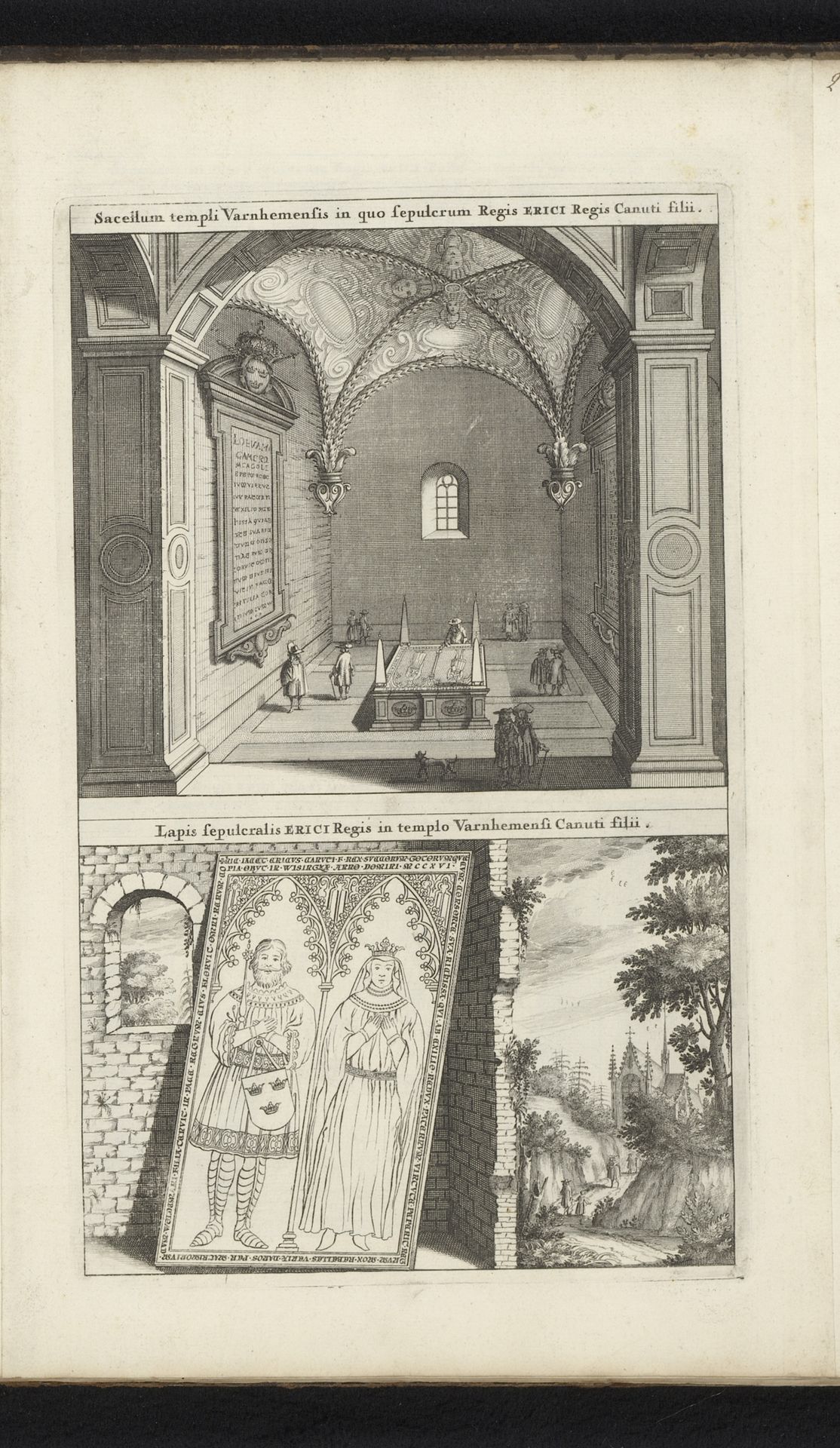 Kapel en grafsteen van Erik X van Zweden in de kloosterkerk van Varnhem by Willem Swidde