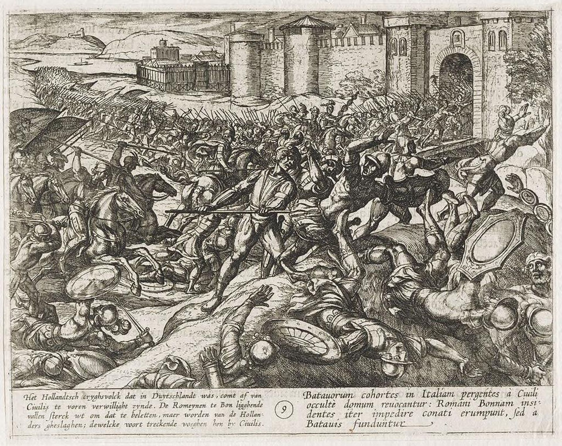 Dutch Soldiers Return from Germany to Aid Civilis Defeat the Romans by Antonio Tempesta