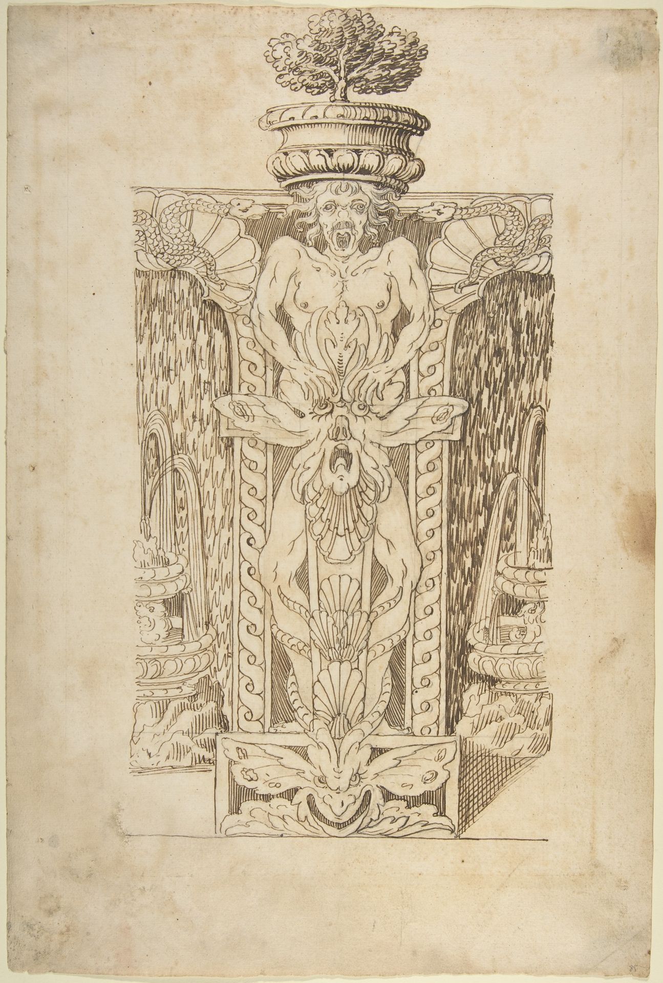 Design for a Wall Fountain by Anonymous
