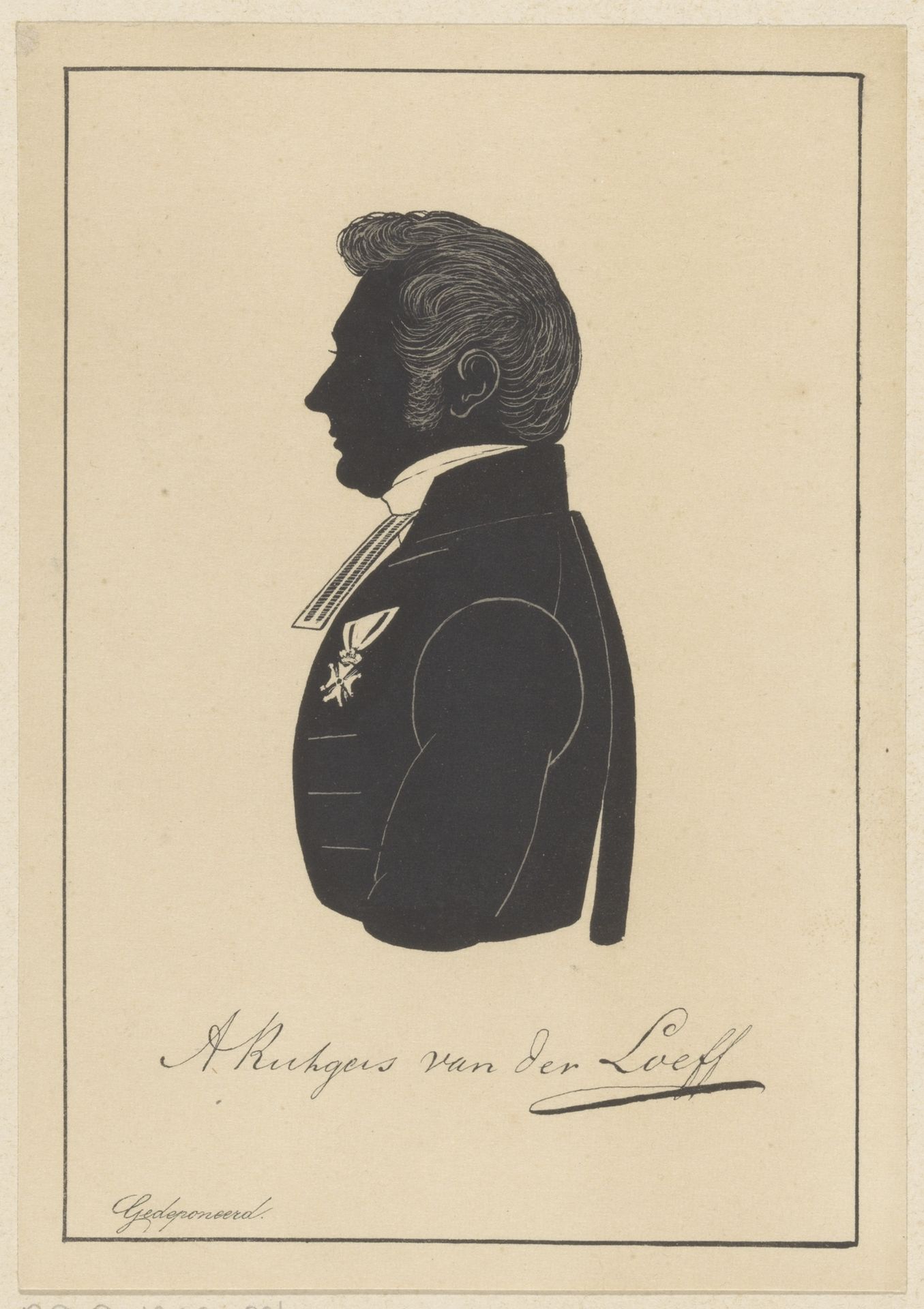 Silhouetportret van Abraham Rutgers van der Loeff by Pieter (IV) Barbiers