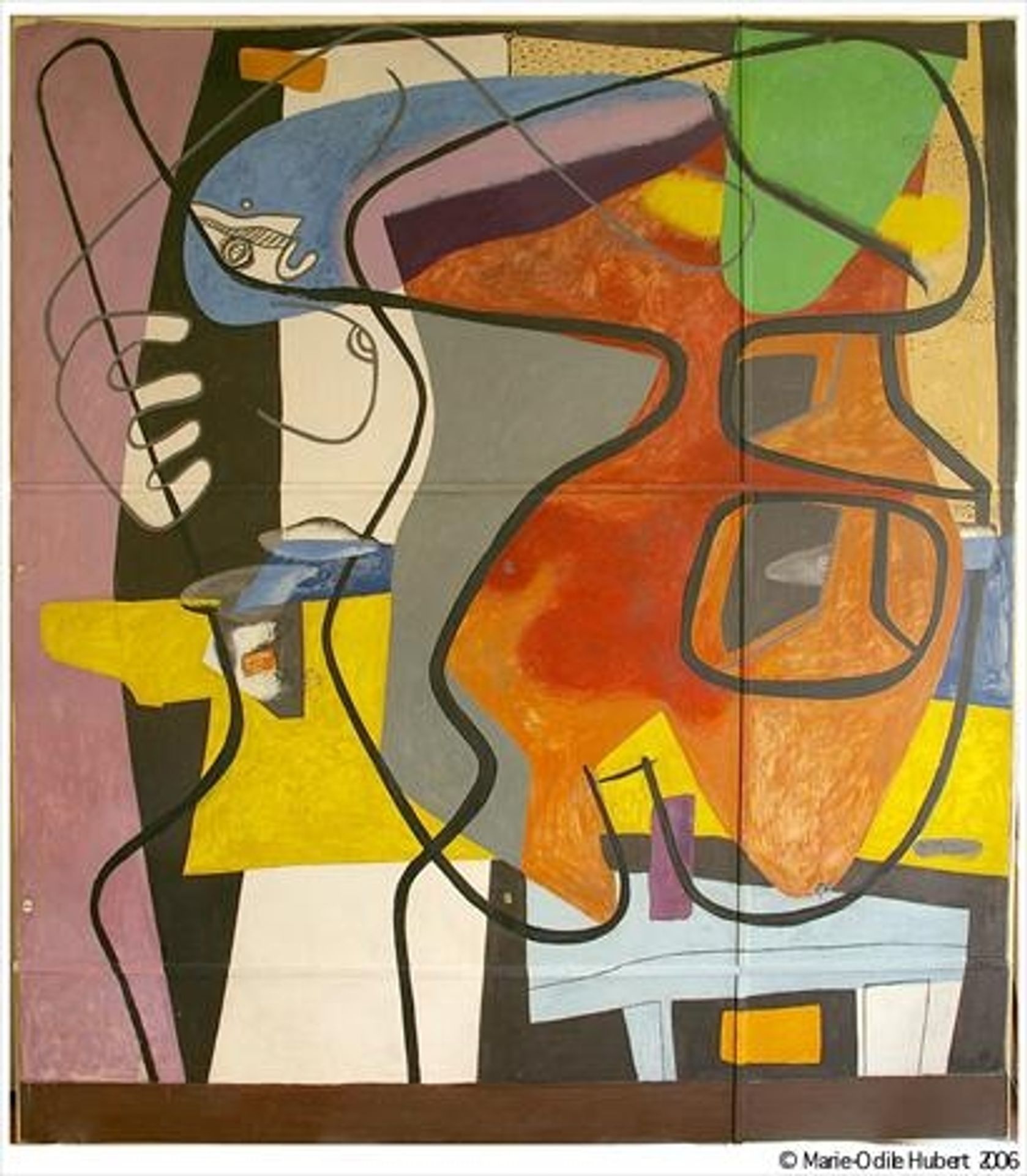 Peinture murale, 35 rue de Sèvres à Paris by Le Corbusier