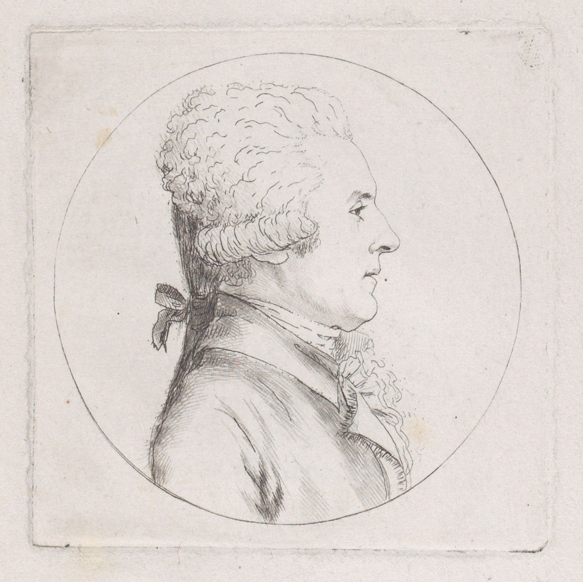 Portrait of a man to right by Gilles Louis Chrétien
