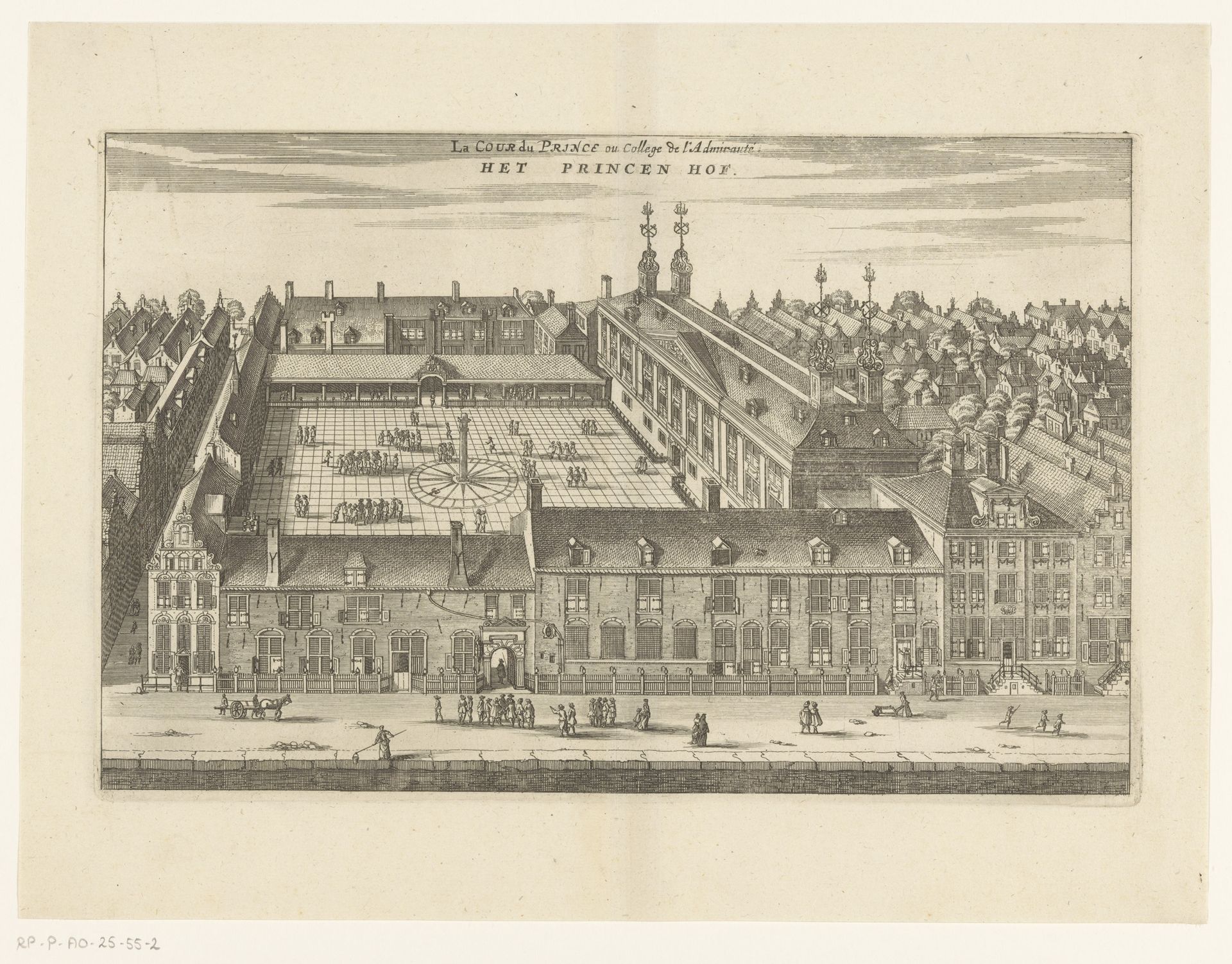 Gezicht op het Prinsenhof te Amsterdam by Jacob van Meurs