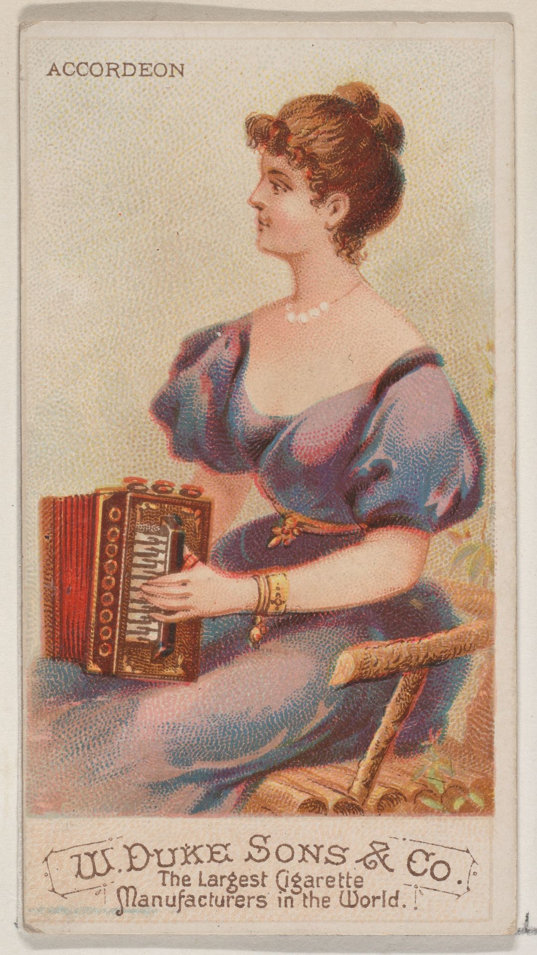 Accordion, from the Musical Instruments series (N82) for Duke brand cigarettes by W. Duke, Sons & Co.