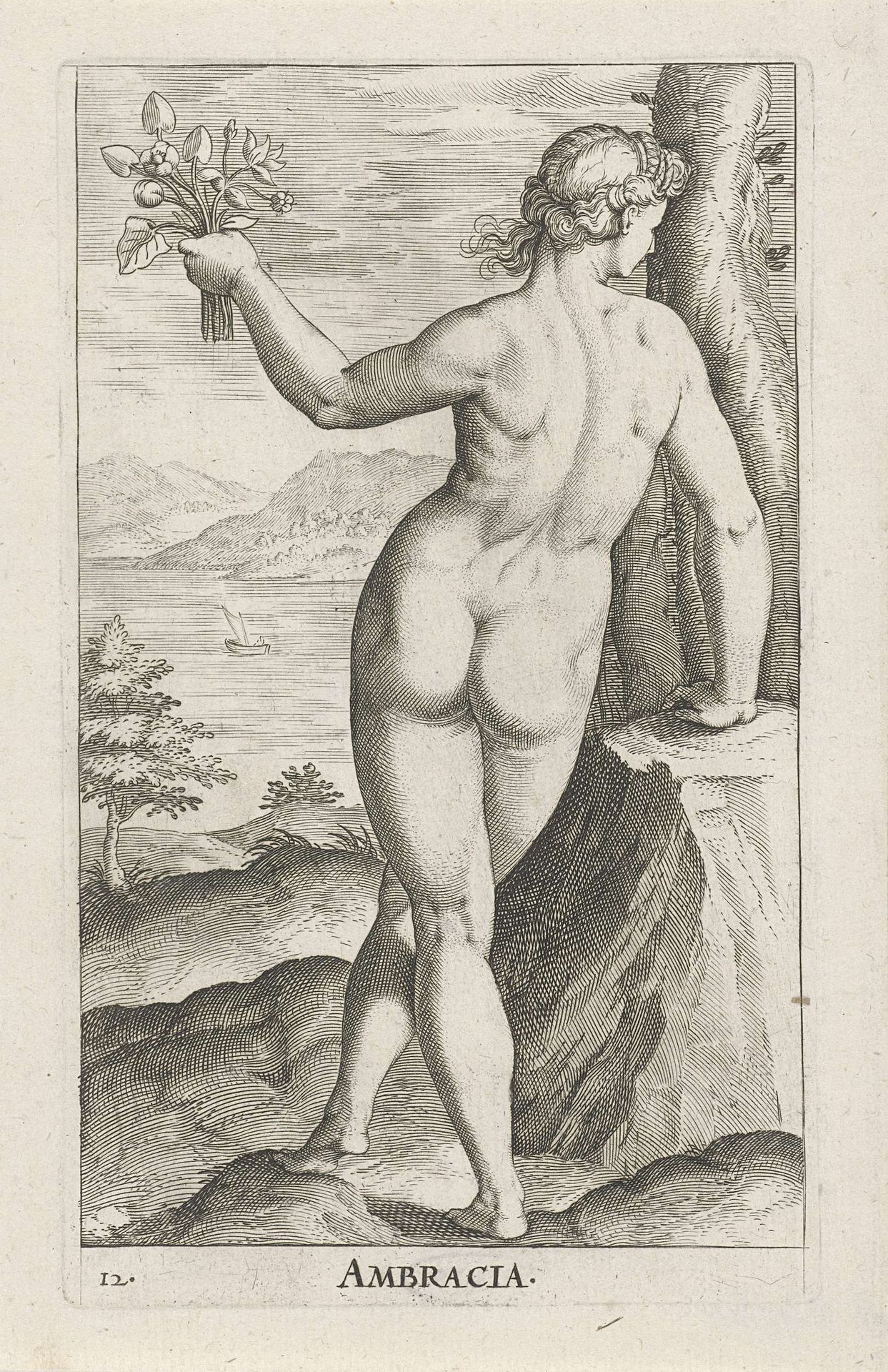 Waternimf Ambracia by Philips Galle