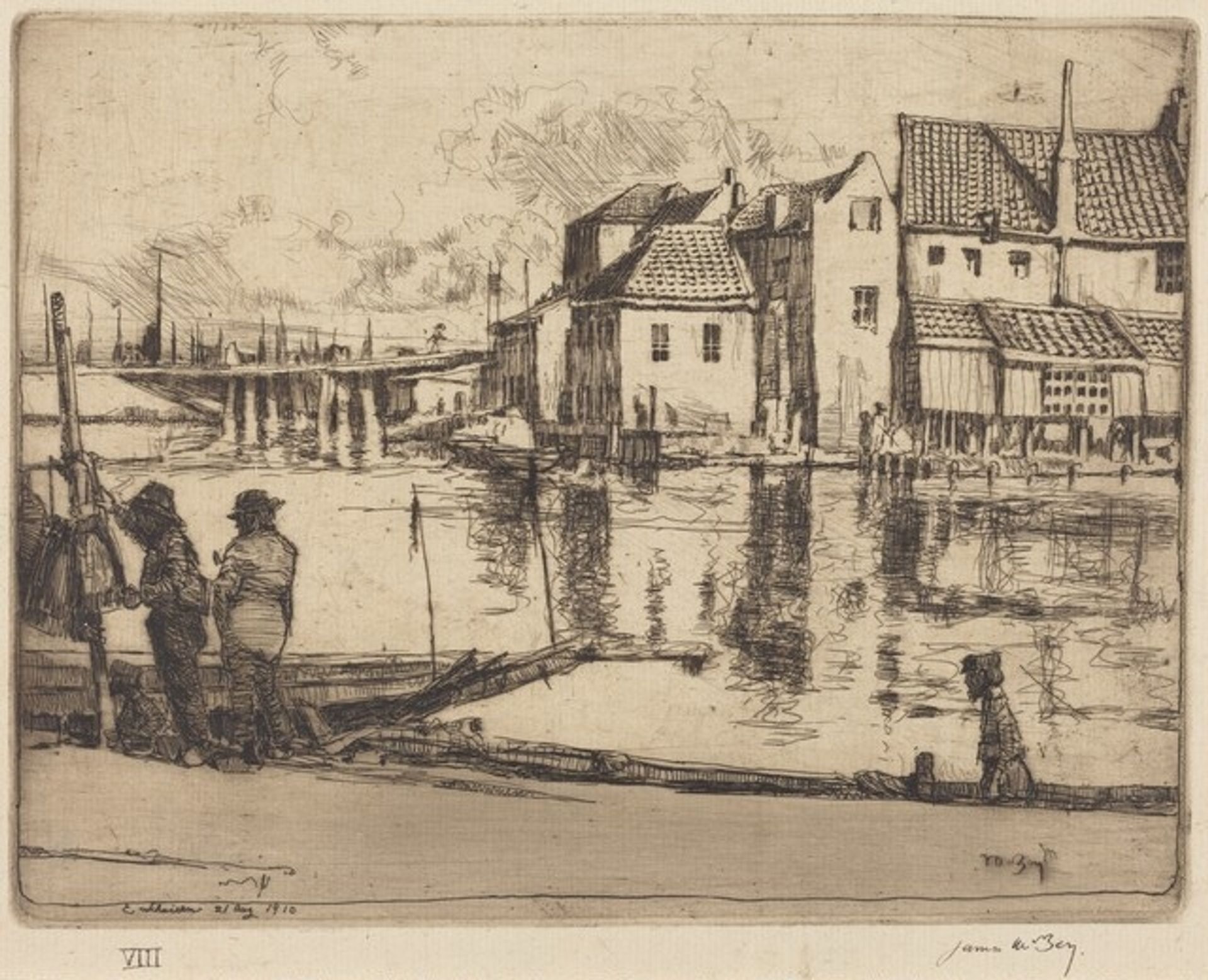 Enkhuisen Harbour by James McBey