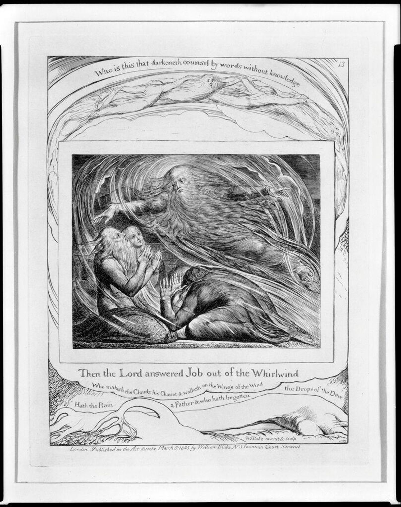 "Then the Lord answered Job out of the whirlwind," by William Blake
