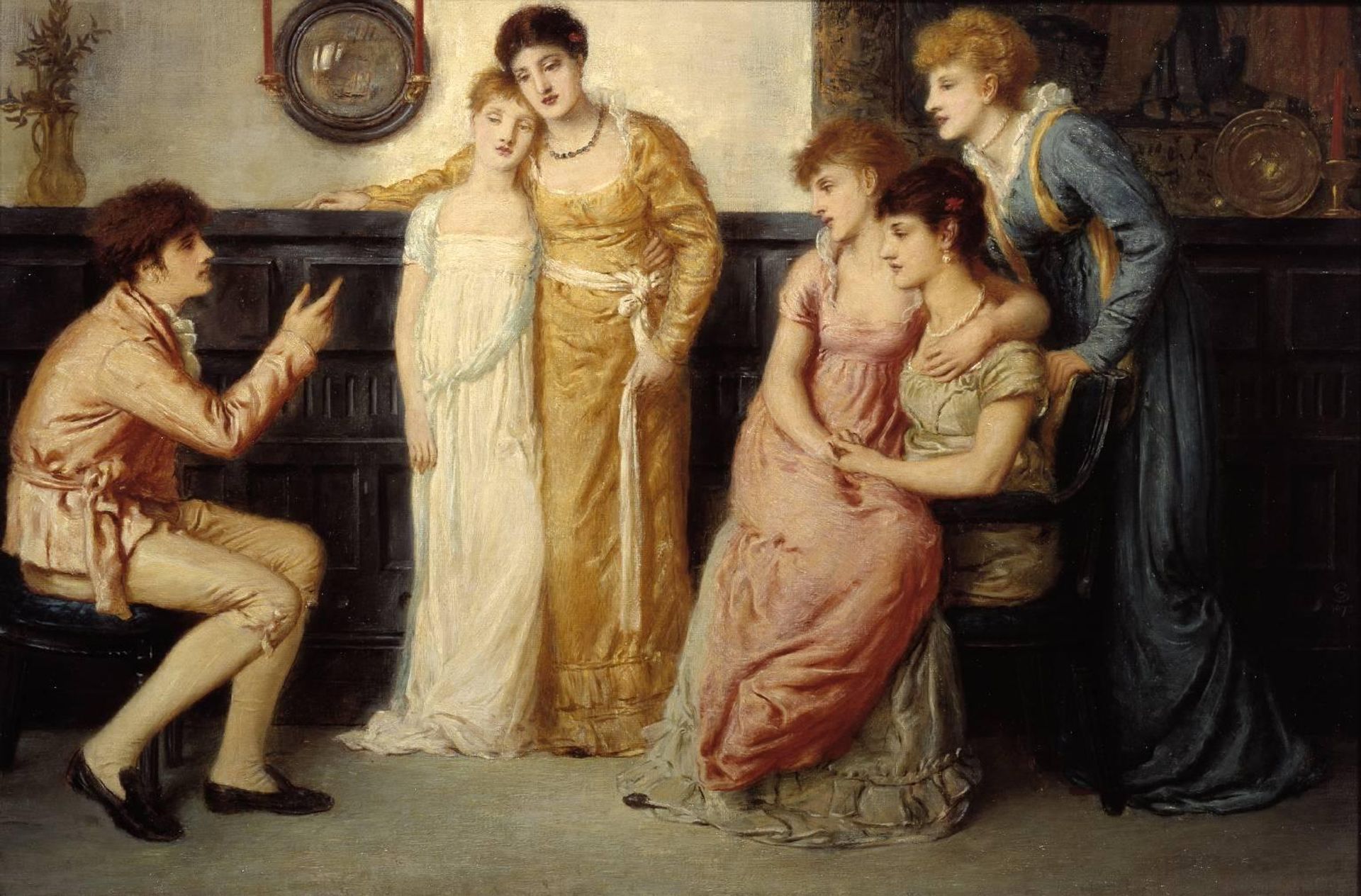 A Youth Relating Tales to Ladies by Simeon Solomon