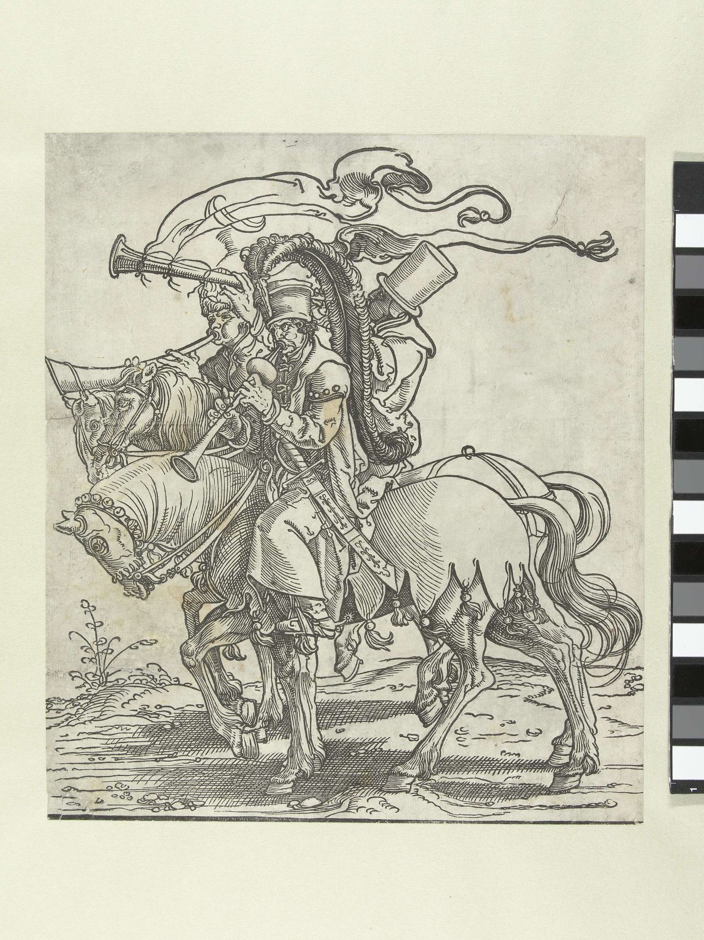 Drie trompetters te paard by Jan Swart van Groningen