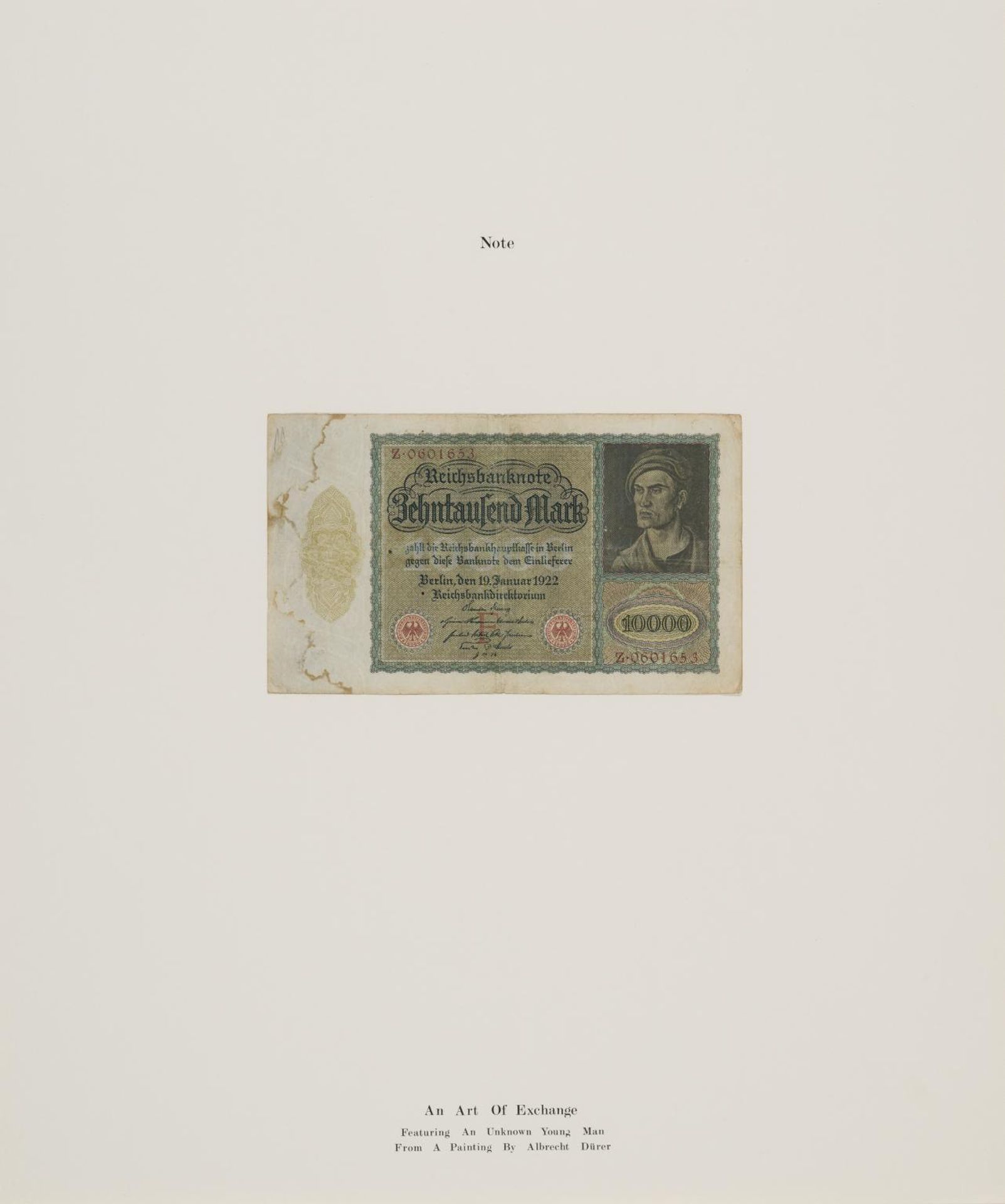 An Art of Exchange Featuring an Unknown Young Man from a Painting by Albrecht Dürer by  John Murphy