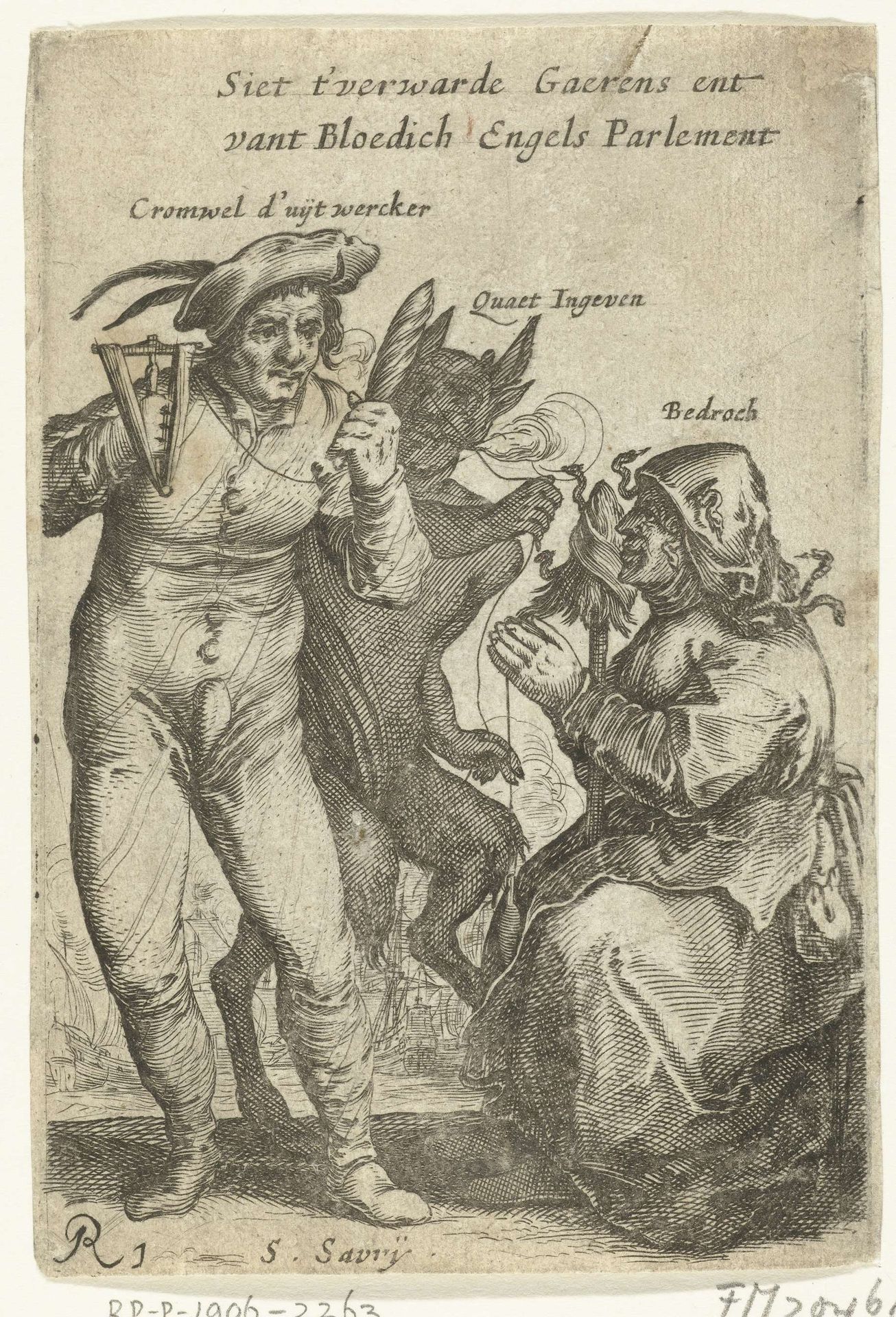 Spotprent op Cromwell, ca. 1652-1654 by Salomon Savery