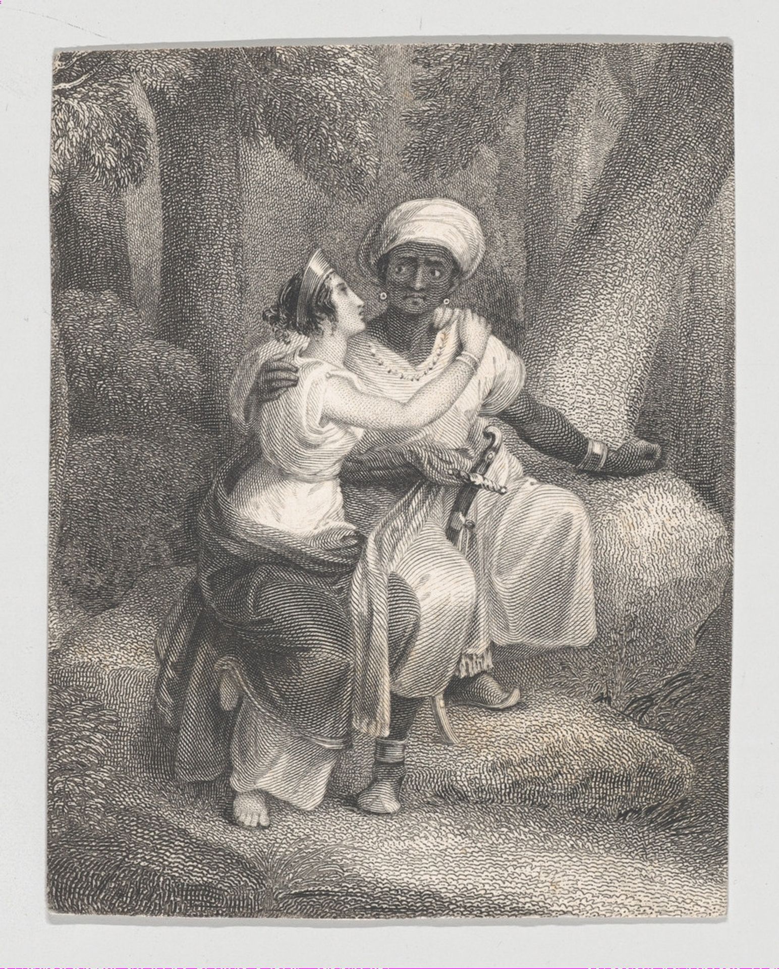 Aaron and Tamora (Shakespeare, Titus Andronicus, Act 2, Scene 3) by Charles Heath, the elder