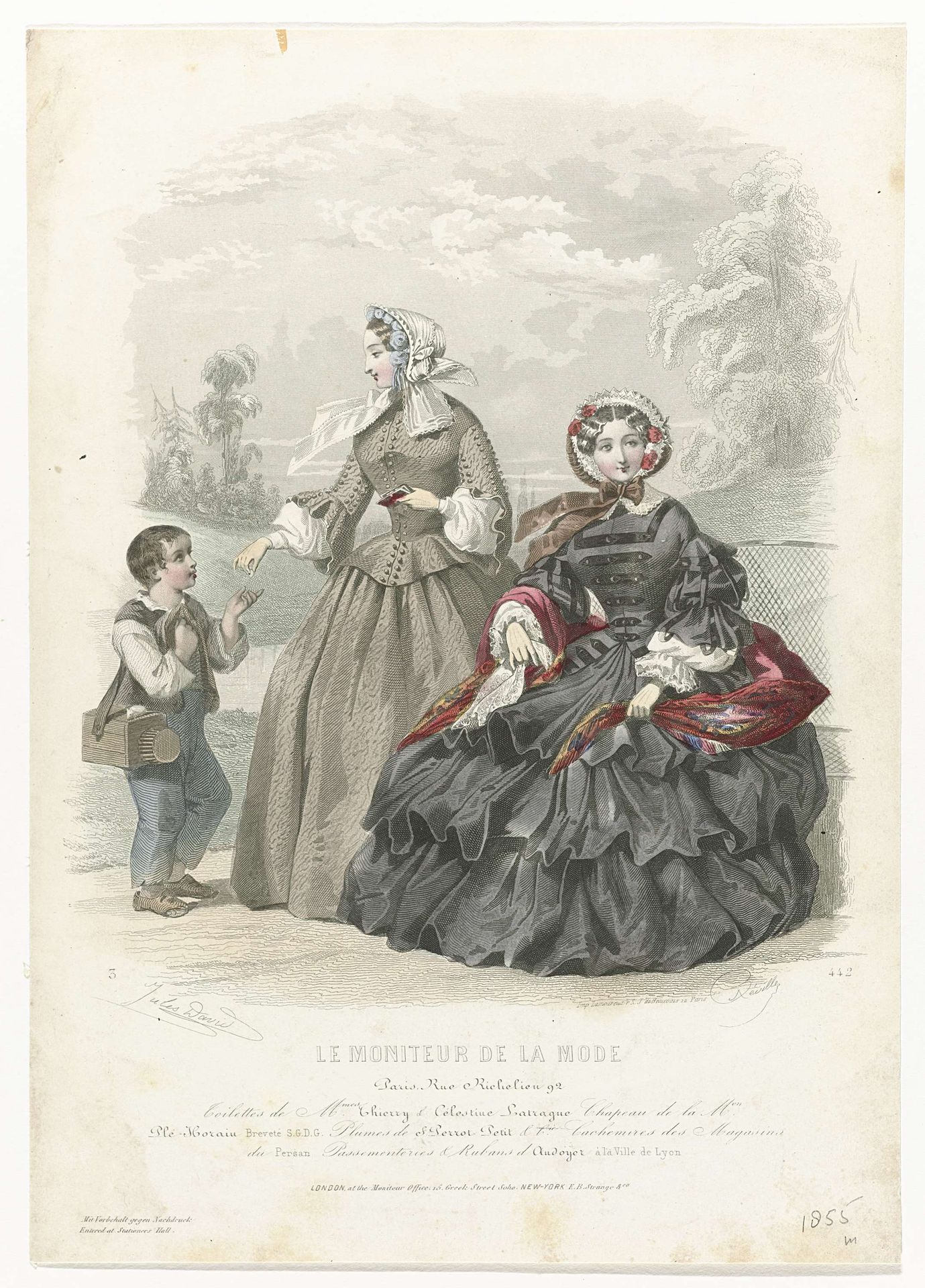 Le Moniteur de la Mode, 1855, No. 442 : Toilettes de M.mes Thierry (...) by Jean-Baptiste Réville