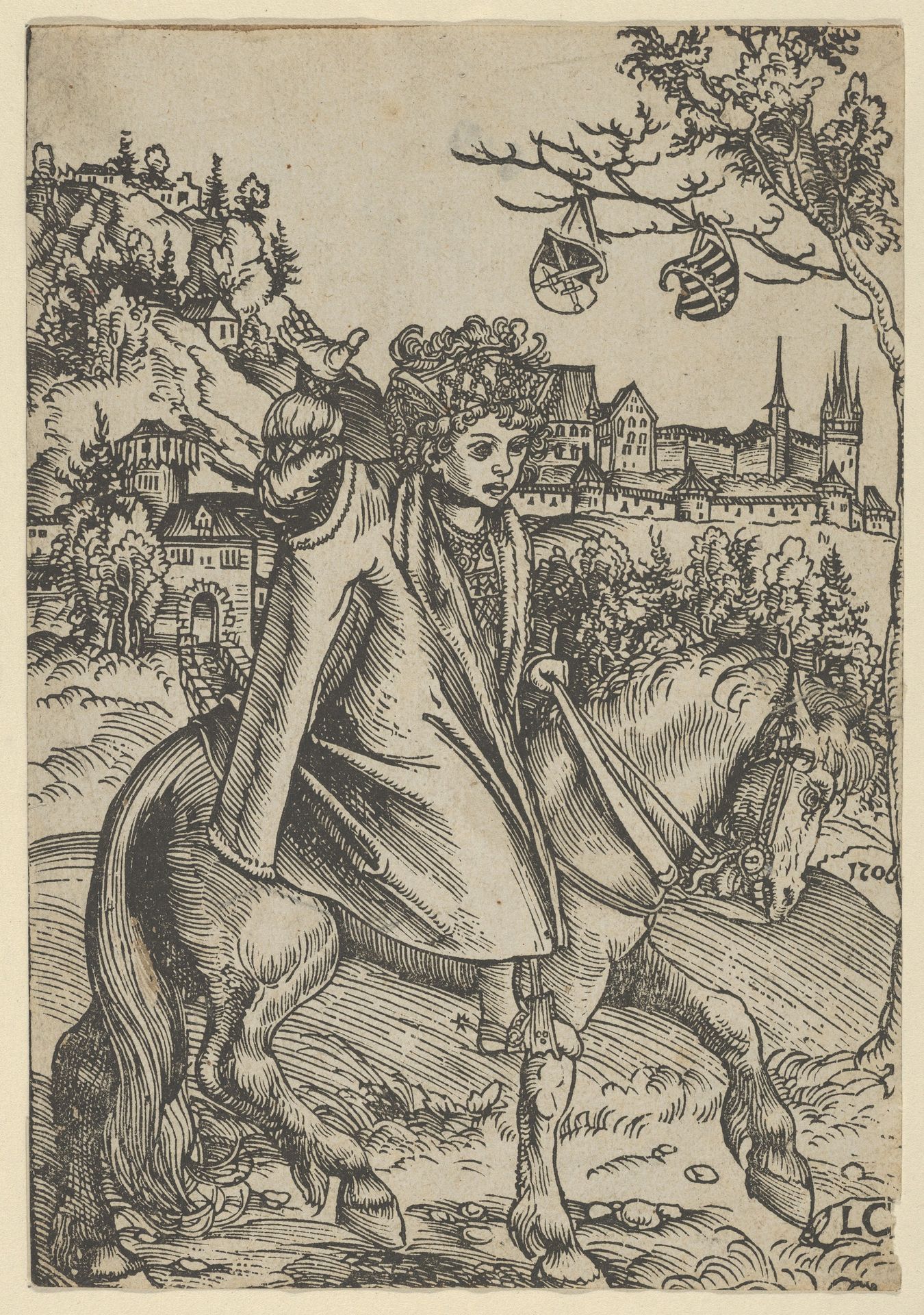 A Saxon Prince on Horseback by Lucas Cranach the Elder