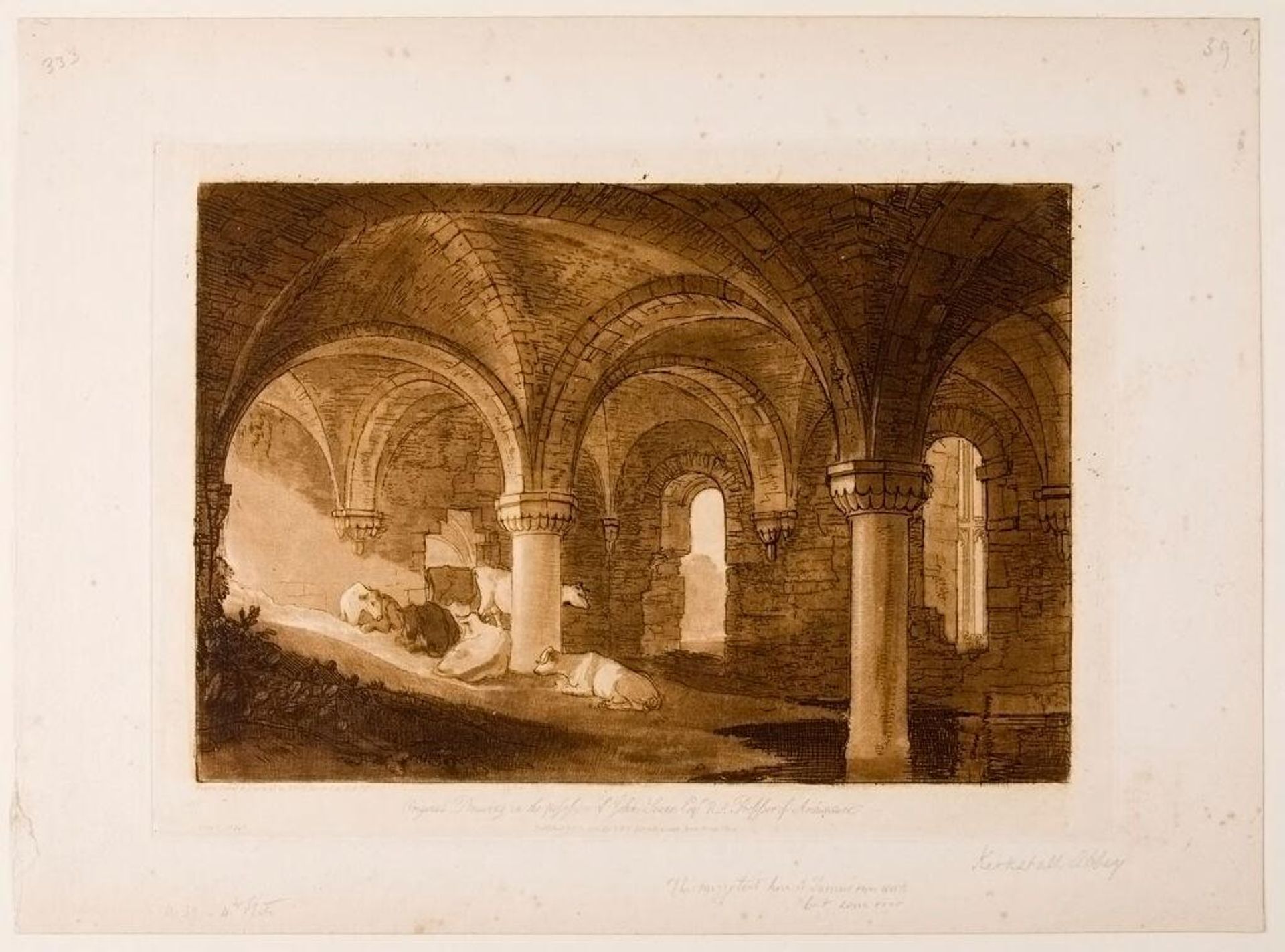 Crypt of Kirkstall Abbey by Joseph Mallord William Turner