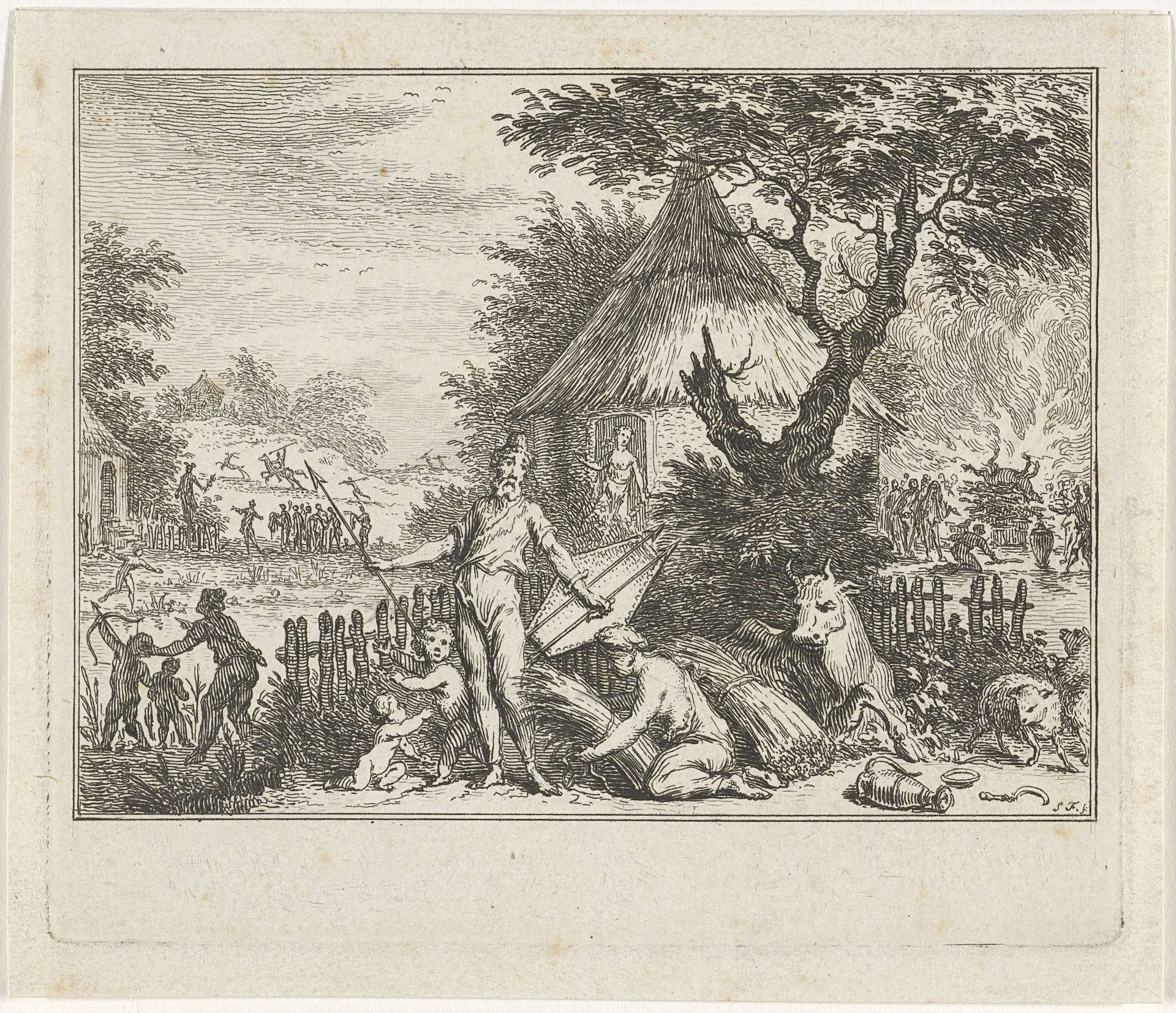 Bataafse nederzetting by Simon Fokke