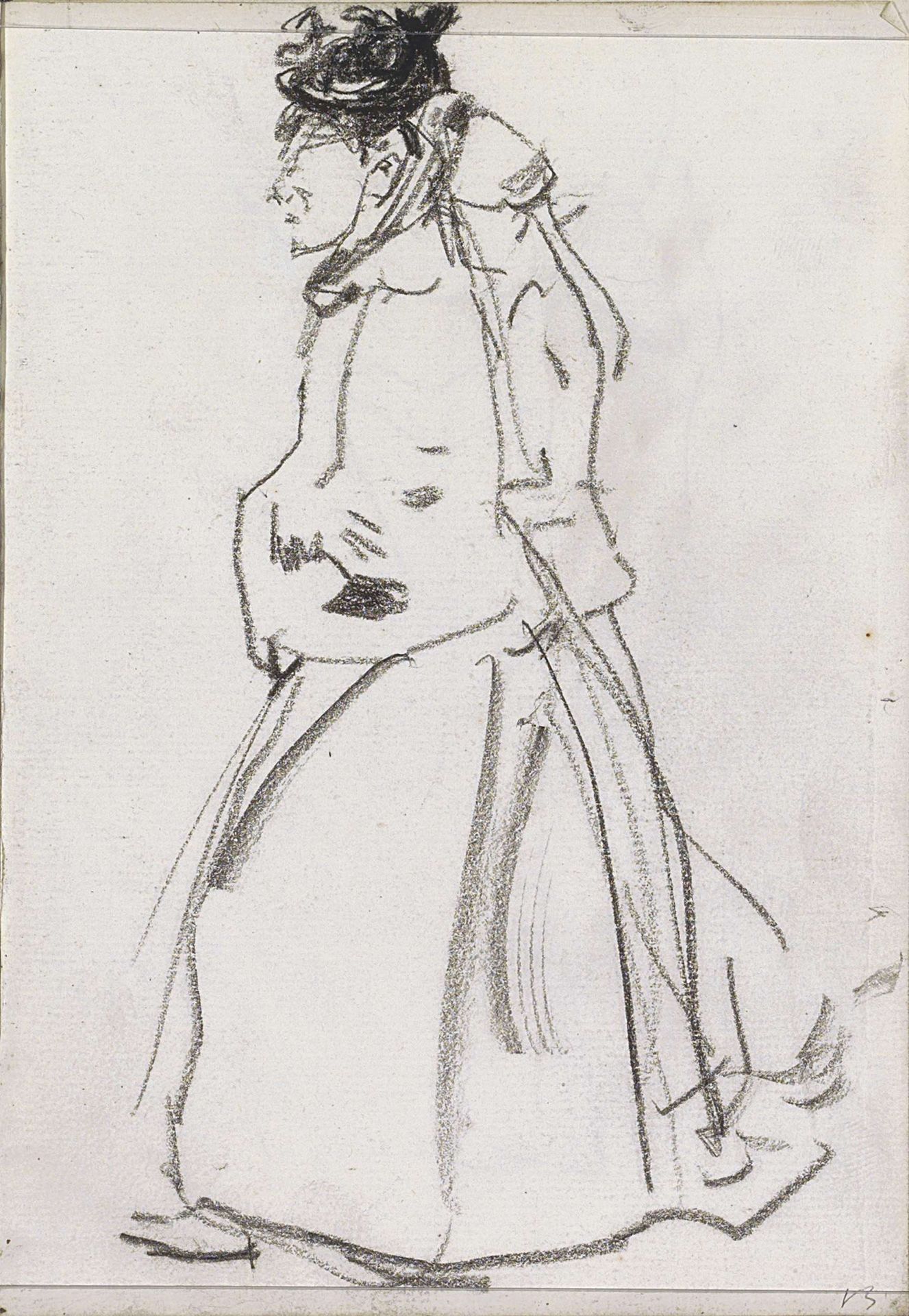 Twee lopende vrouwen, in profiel by Isaac Israels