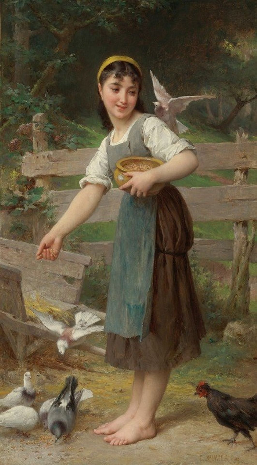 Feeding The Doves by Émile Munier