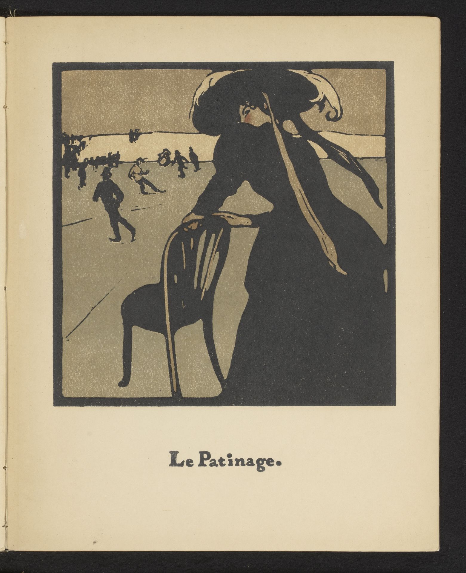 Schaatser met stoel by William Nicholson