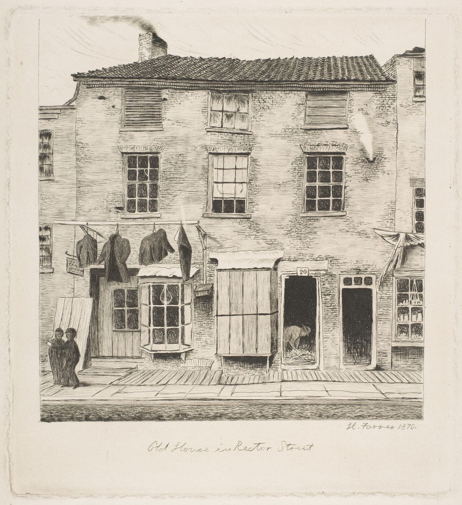 Old House in Rector Street (from Scenes of Old New York) by Henry Farrer