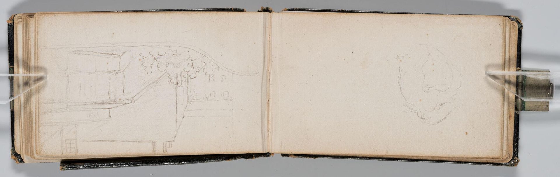 Indeterminate Sketch; verso: Sleeping Cow by Sanford Robinson Gifford