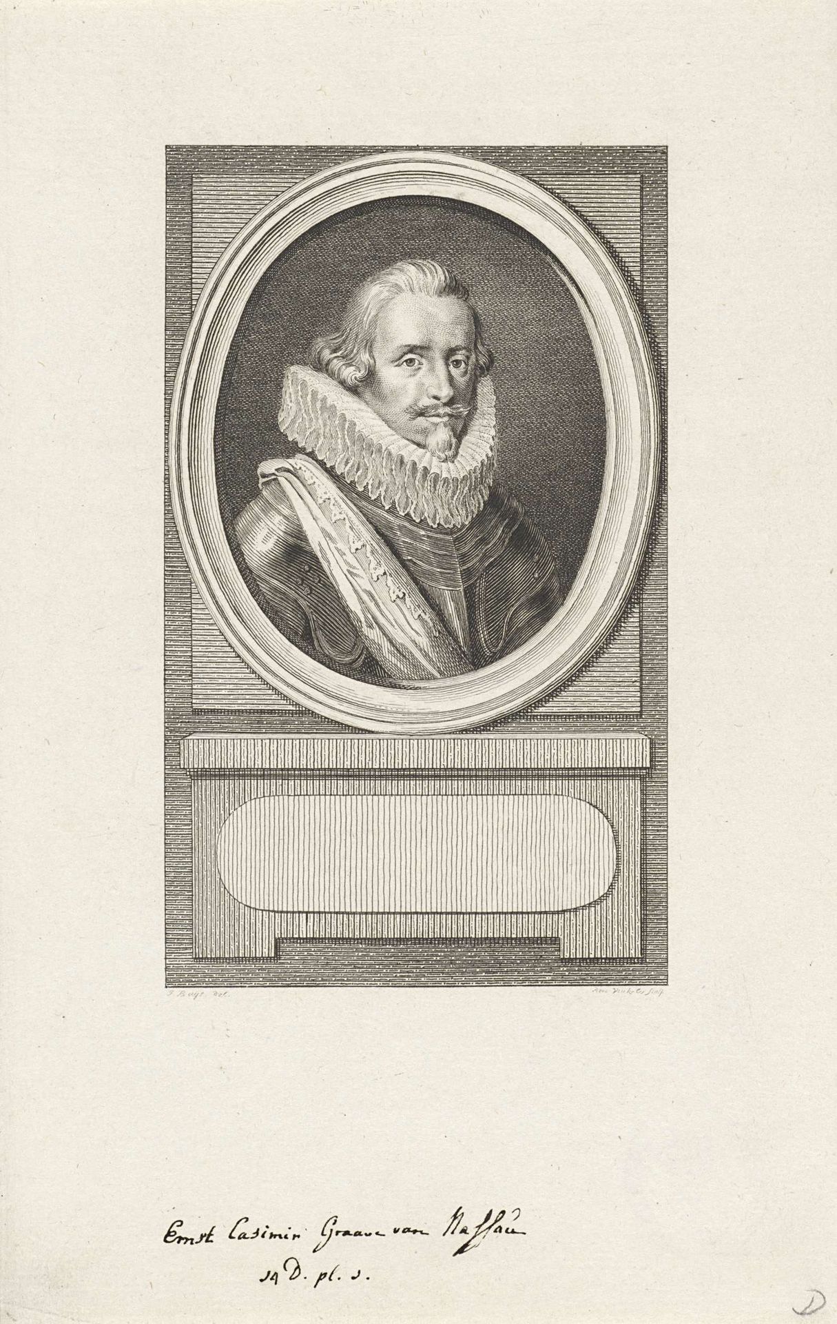 Portret van Ernst Casimir, graaf van Nassau-Dietz by Reinier Vinkeles