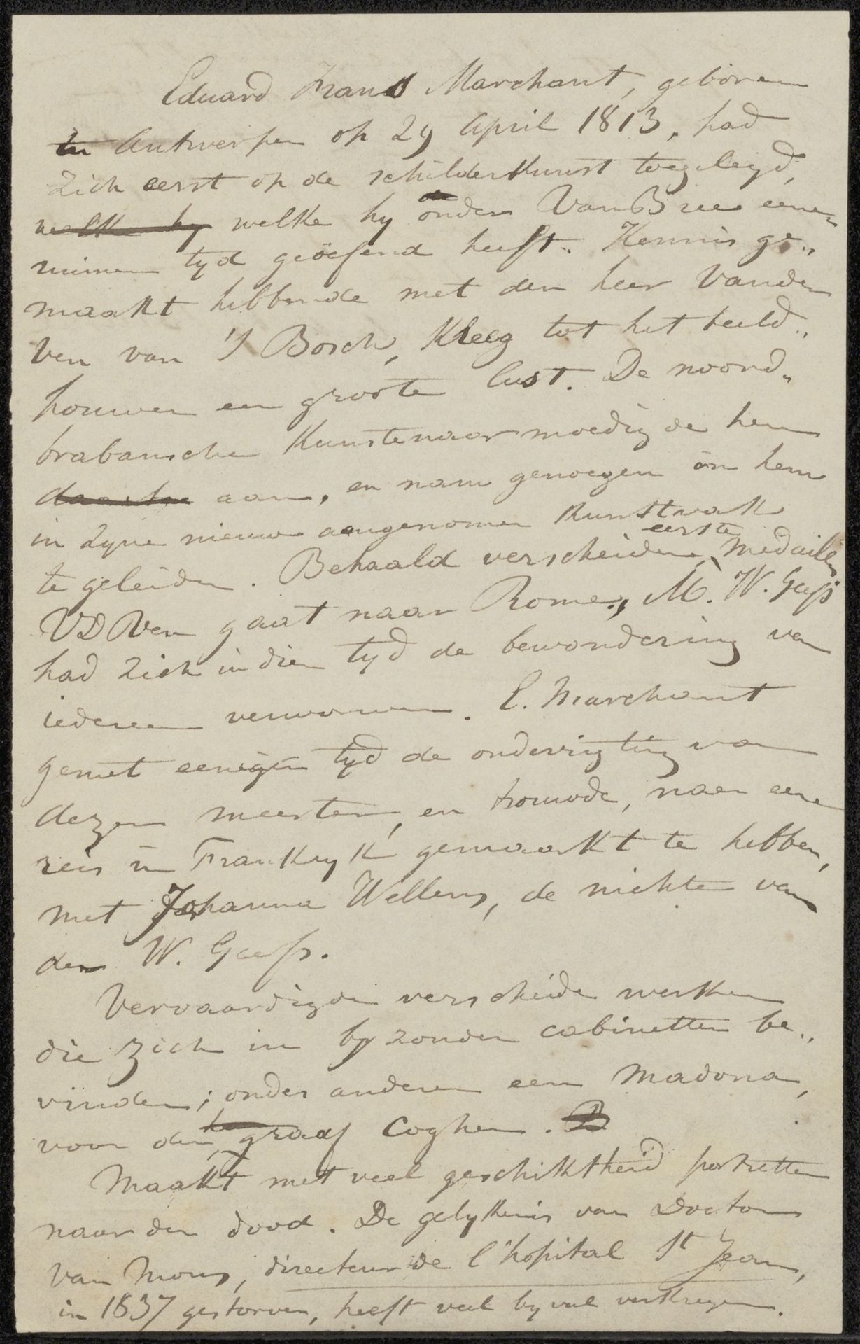Aantekening betreffende Edouard François Marchant by Anonymous