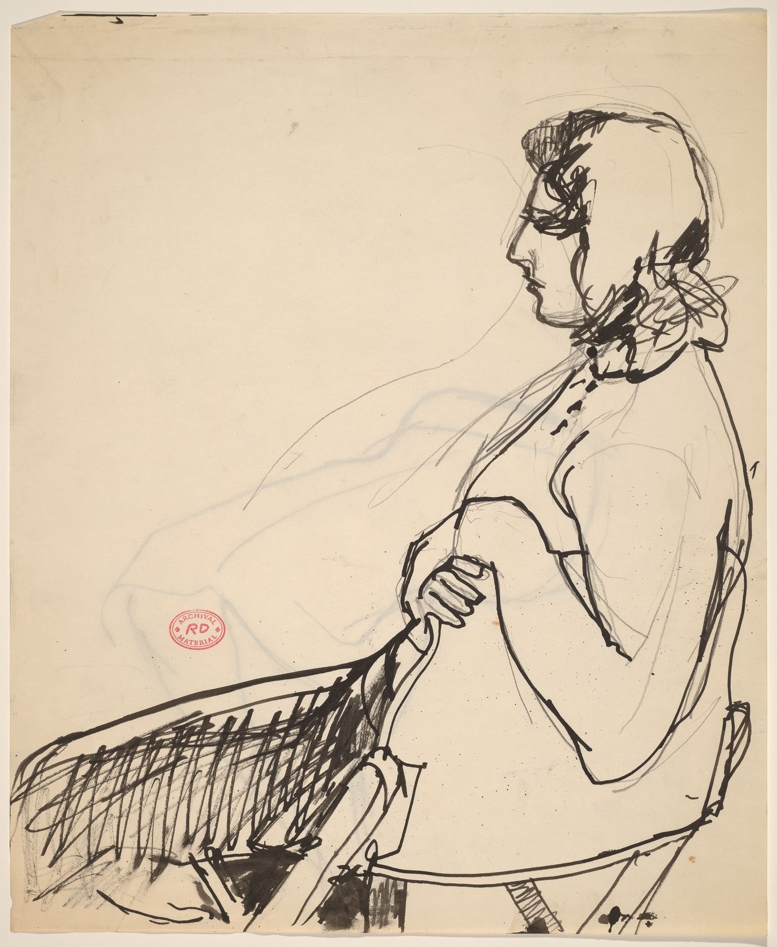 Untitled [side view of a seated woman] by Richard Diebenkorn