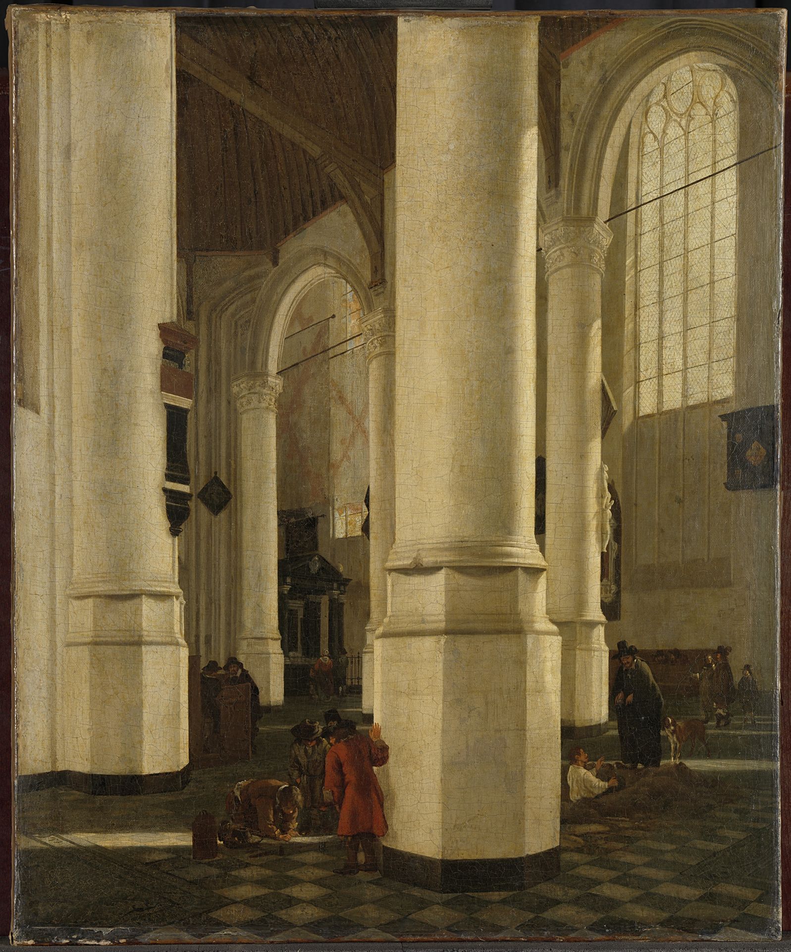 Interior of the Oude Kerk in Delft, with the Tomb of Vice-Admiral Pieter Pietersz Heijn by Gerard Houckgeest
