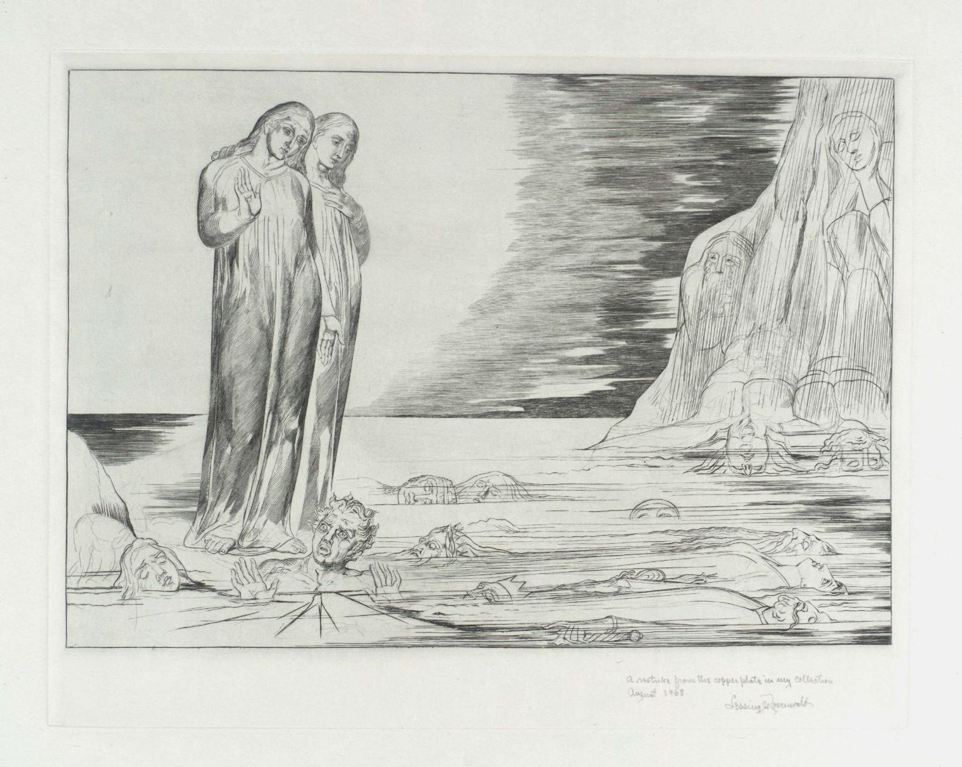 Dante Striking Against Bocca degli Abati by William Blake