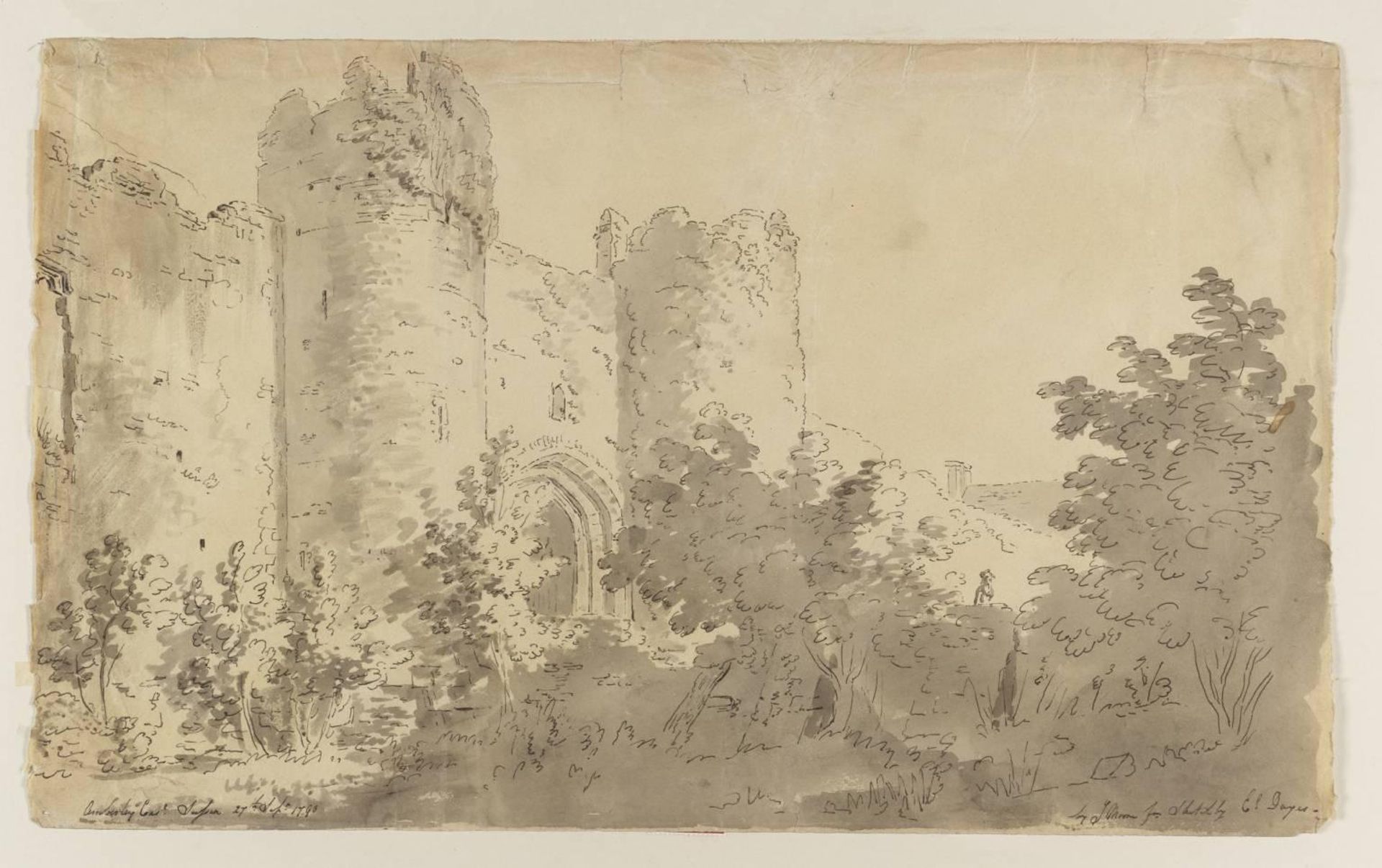 Amberley Castle, Sussex, after Edward Dayes by  T. Moore