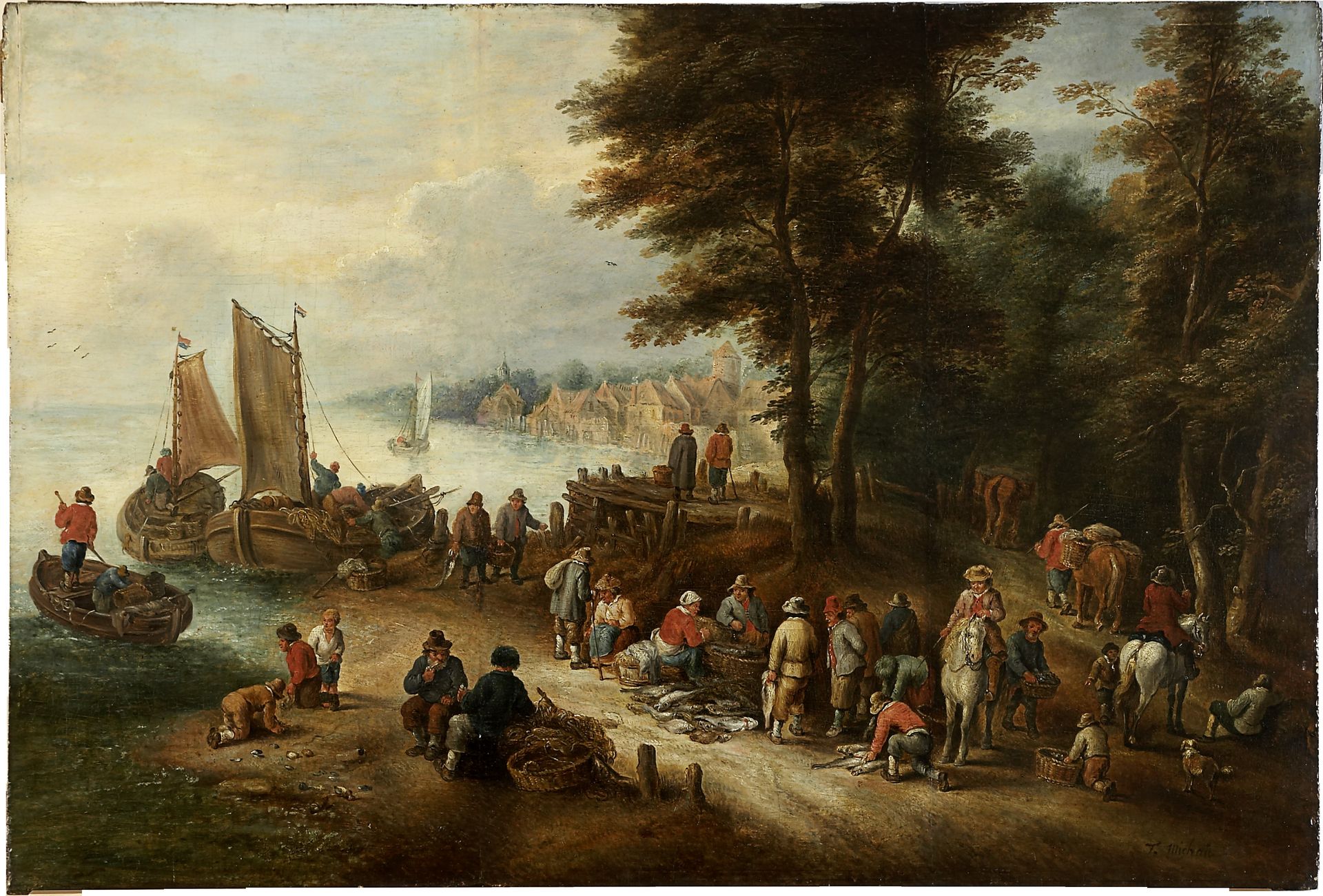 Fish Market on the Shore by Theobald Michau