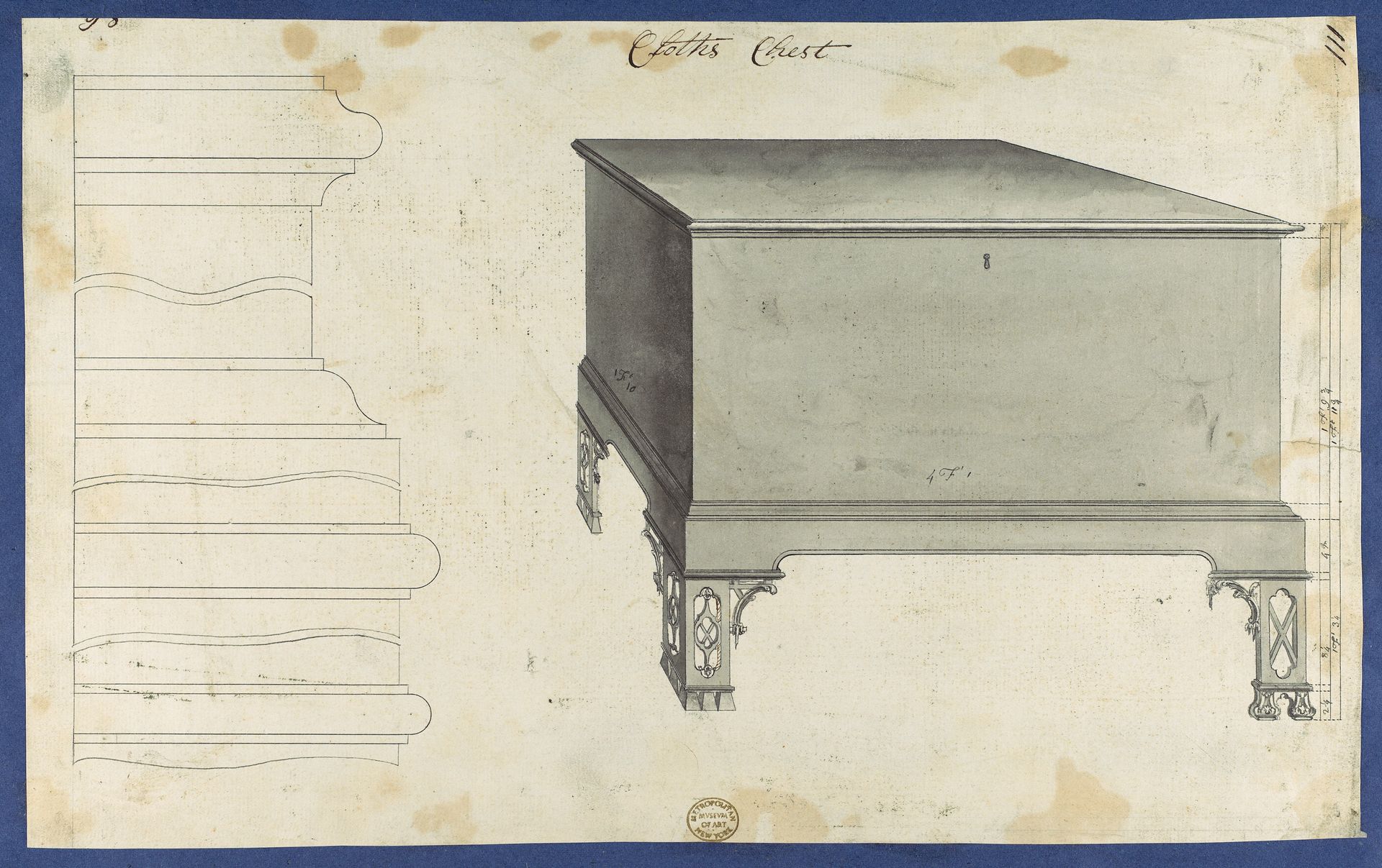 Clothes Chest, from Chippendale Drawings, Vol. II by Thomas Chippendale
