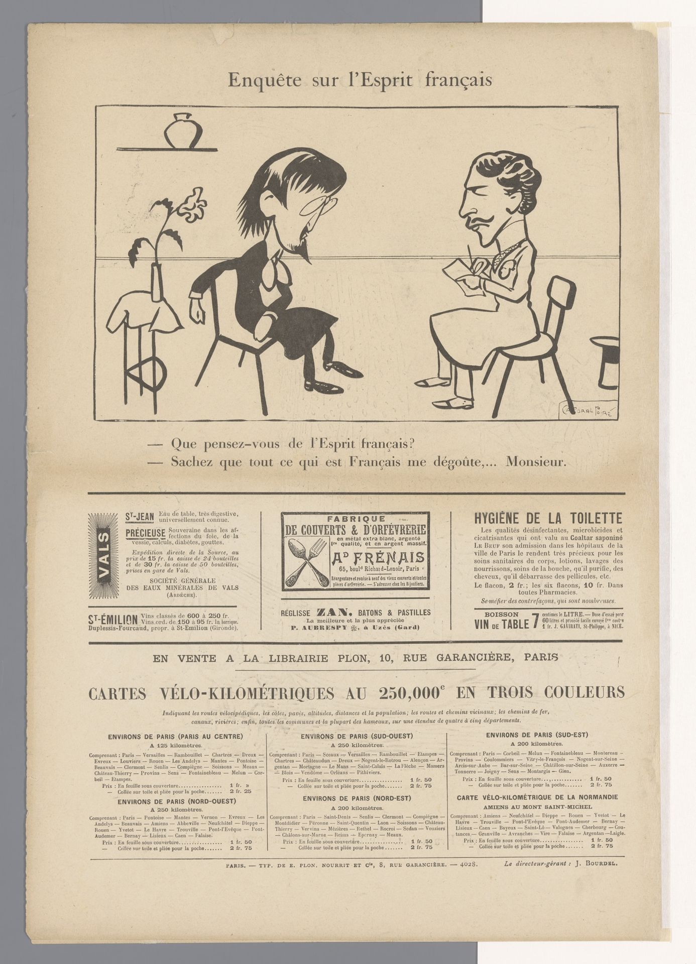 Karikatuur van Émile Zola tijdens een enquête by Jean-Louis Forain