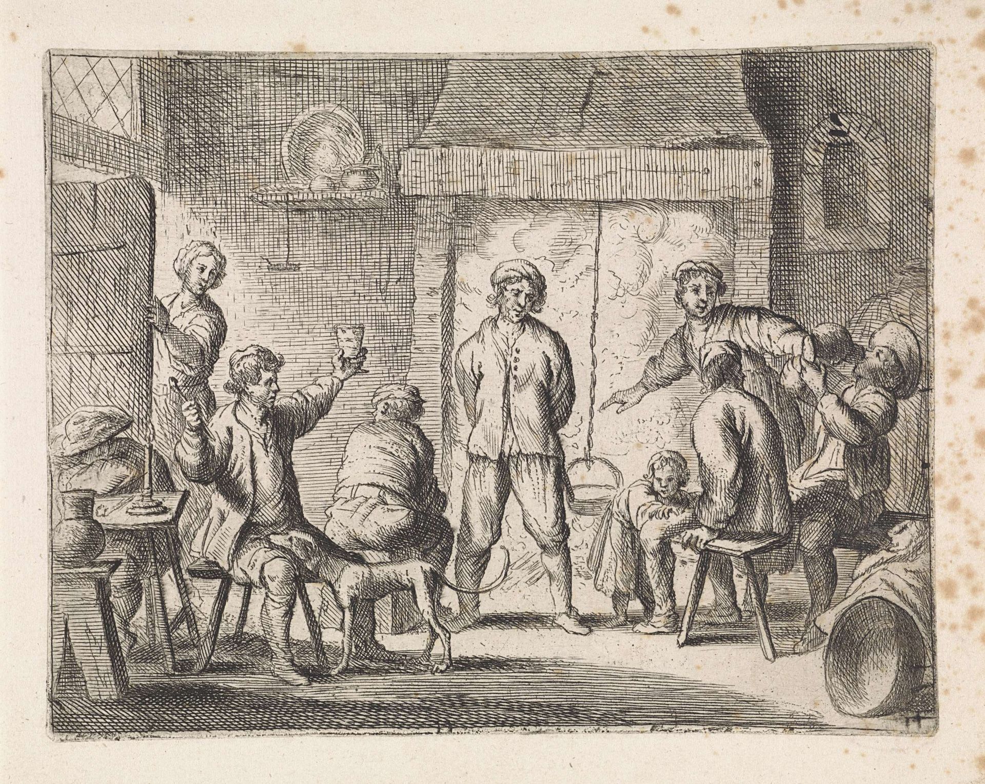 Boeren in een herberg by Cornelis de Wael