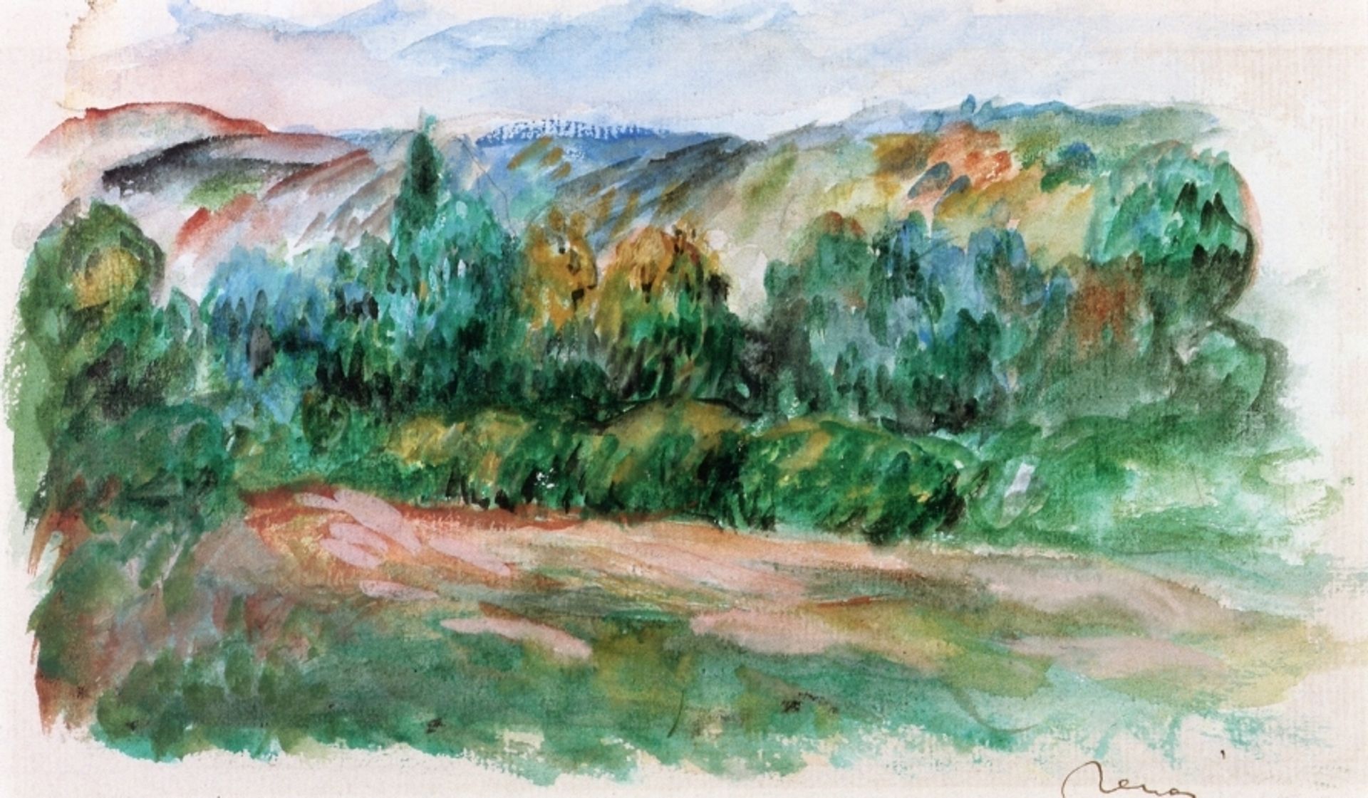 Essoyes Landscape by Pierre-Auguste Renoir