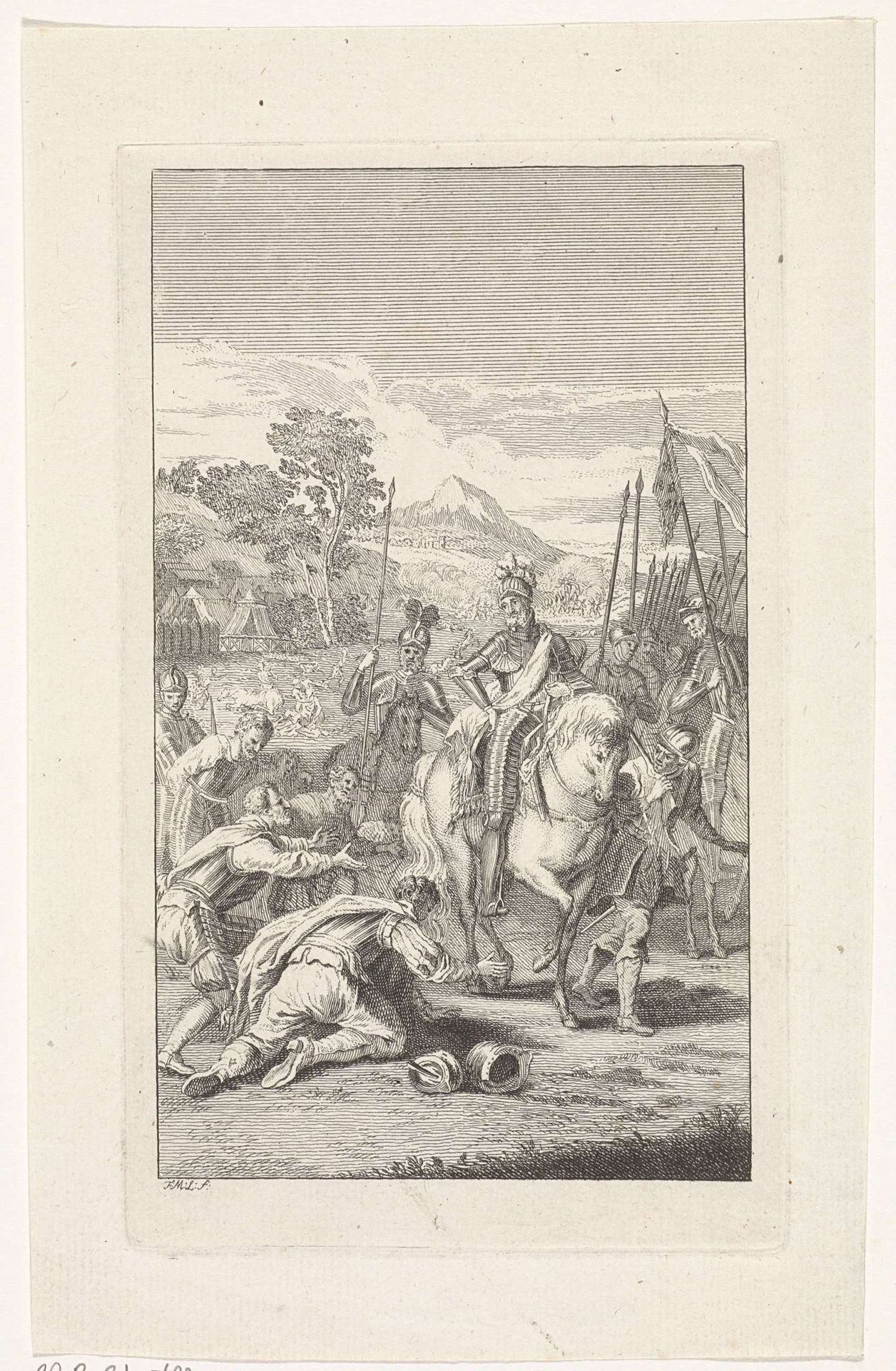 Overwonnenen knielen voor een veldheer by François Morellon La Cave