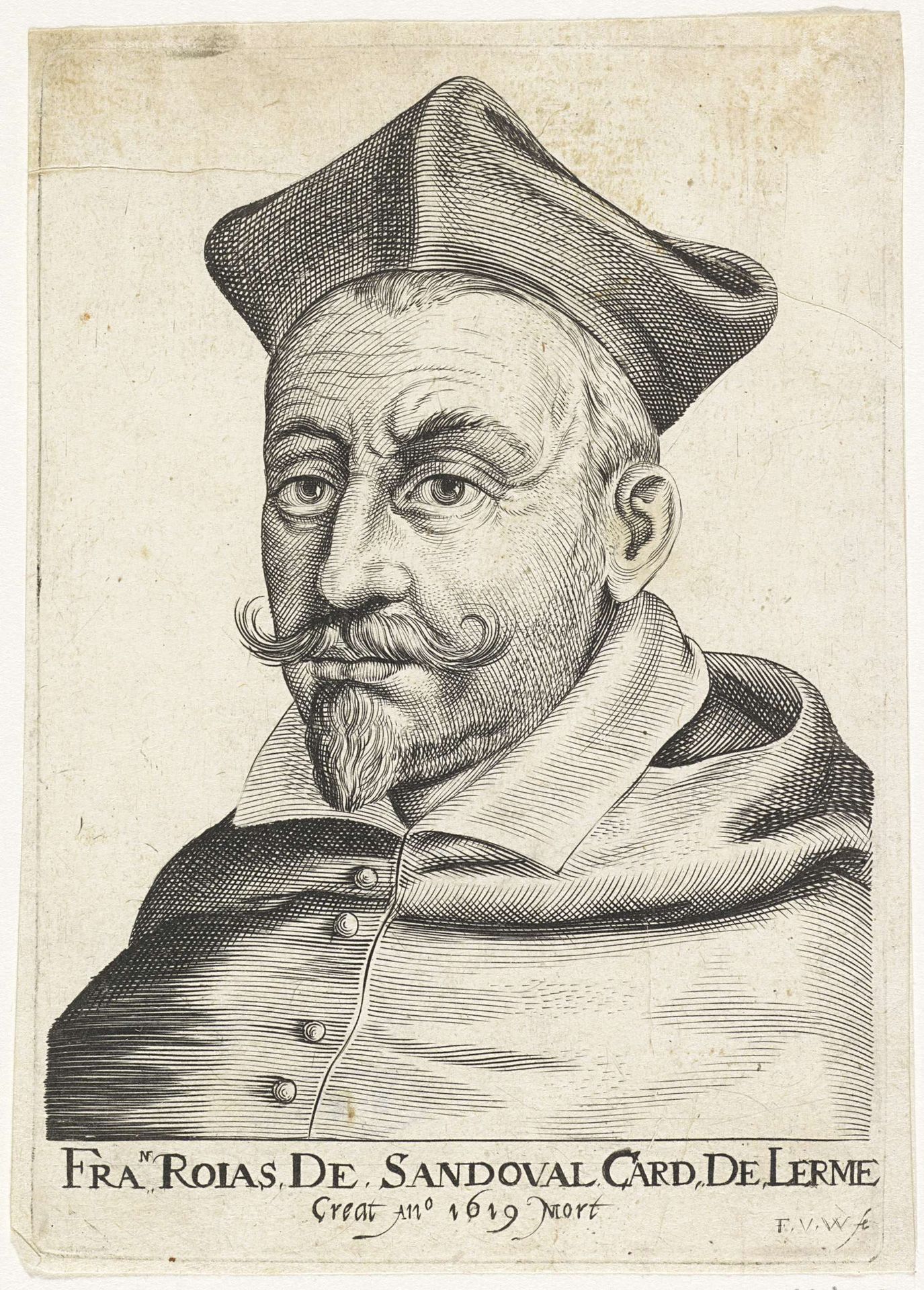 Portret van de Spaanse kardinaal Francisco Gómez de Sandoval by Frans van den Wijngaerde
