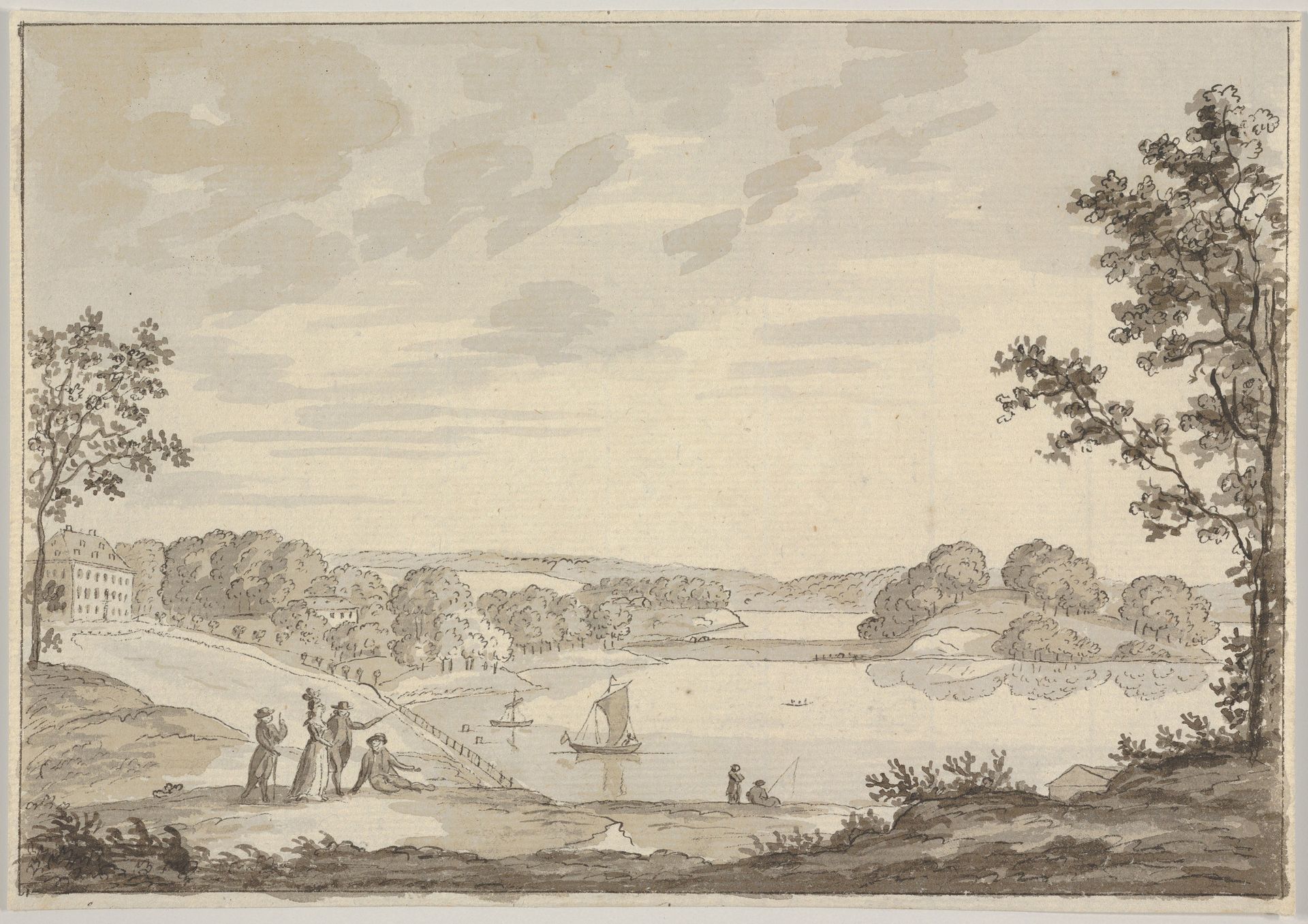 View of Naesse castle with Lake Furesø from the West by Erik Pauelsen