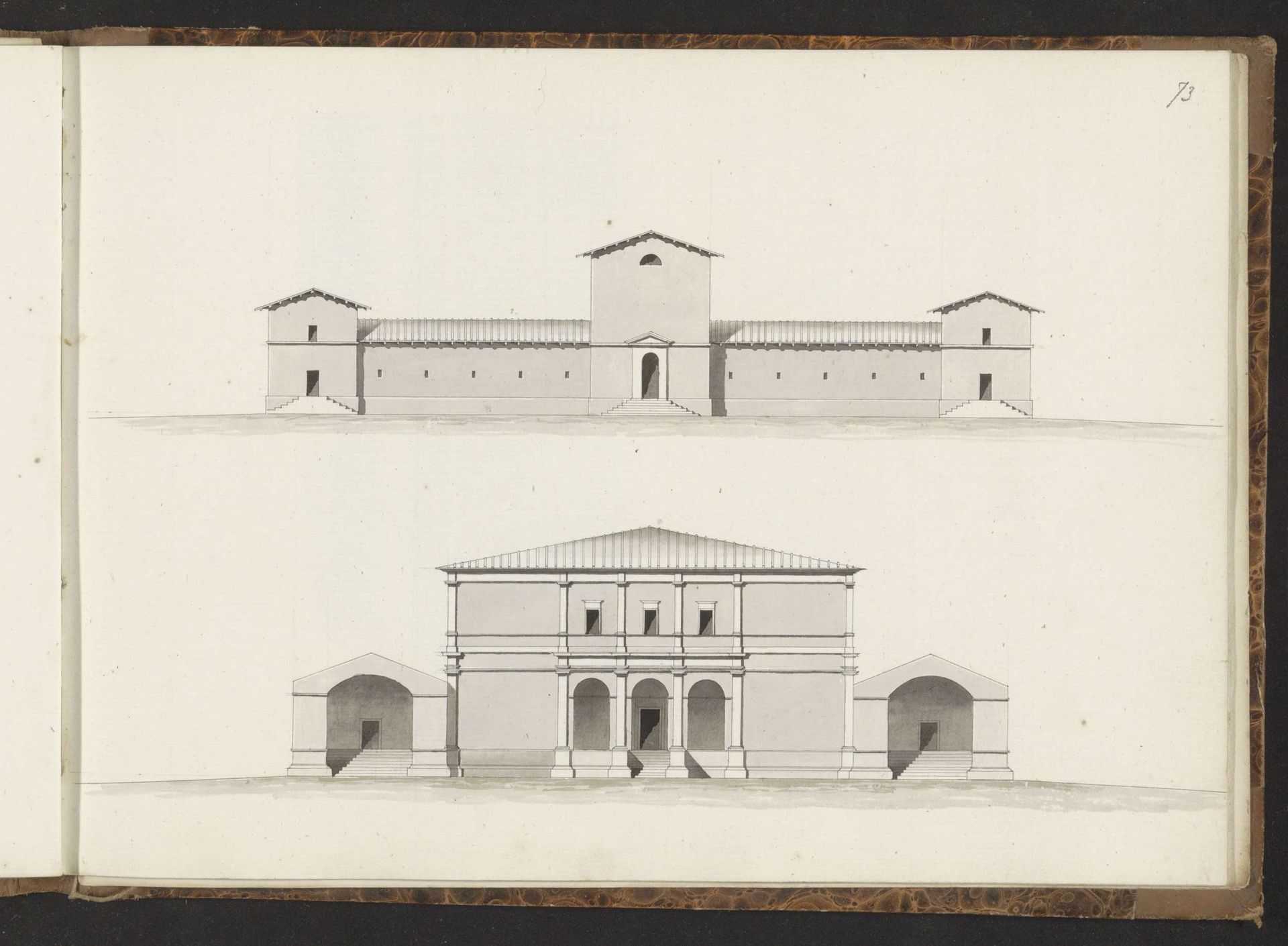 Voorgevels van twee villa's by Willem Springer jr.