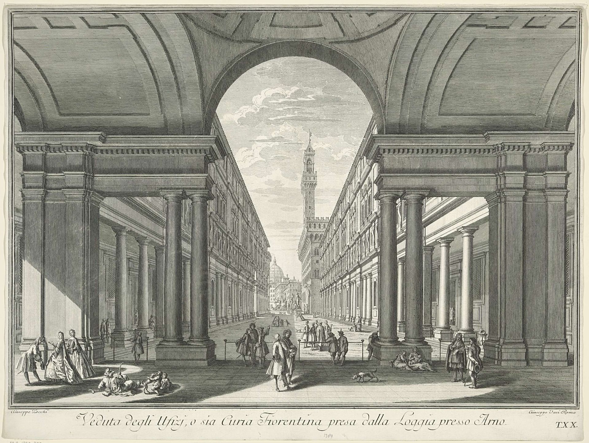 Palazzo degli Uffizi te Florence by Giuseppe Vasi