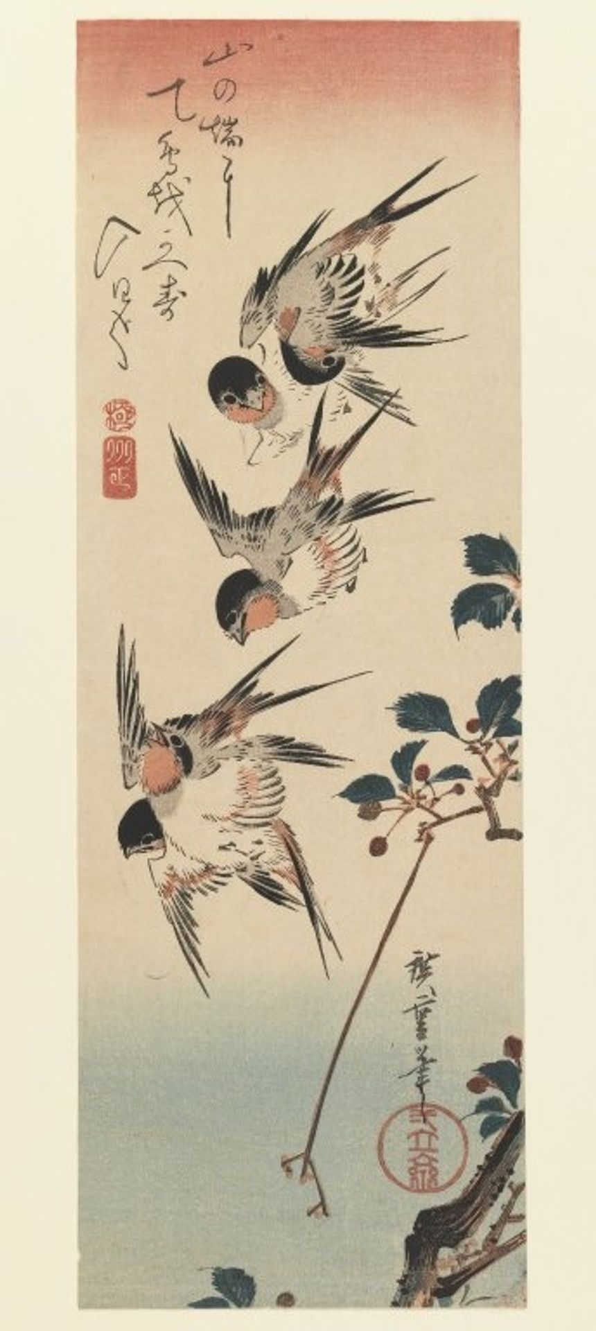 Four Swallows by Utagawa Hiroshige